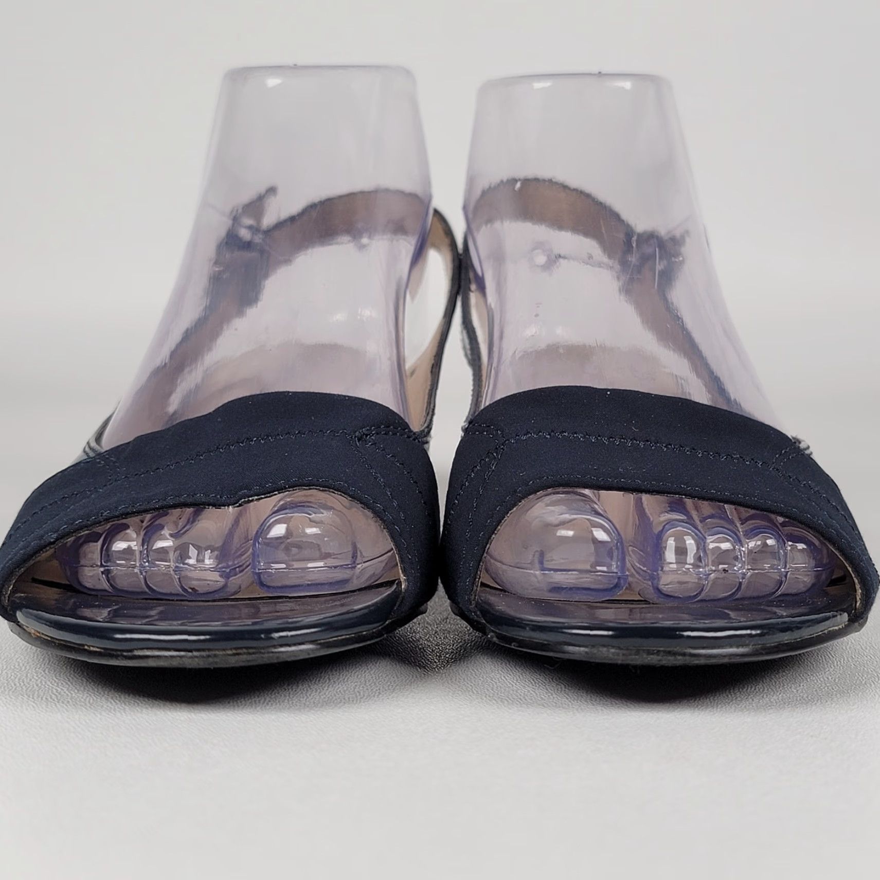 Ellen Tracy Ellen Tracy Black Dress Slingback Shoes ET - Jack Style Women's Size 9 M Slip-on Buckle Faux Leather Wedge Heel Shoes Womens Black 9M Size M / US 6-8 / IT 42-44 - 3 Thumbnail