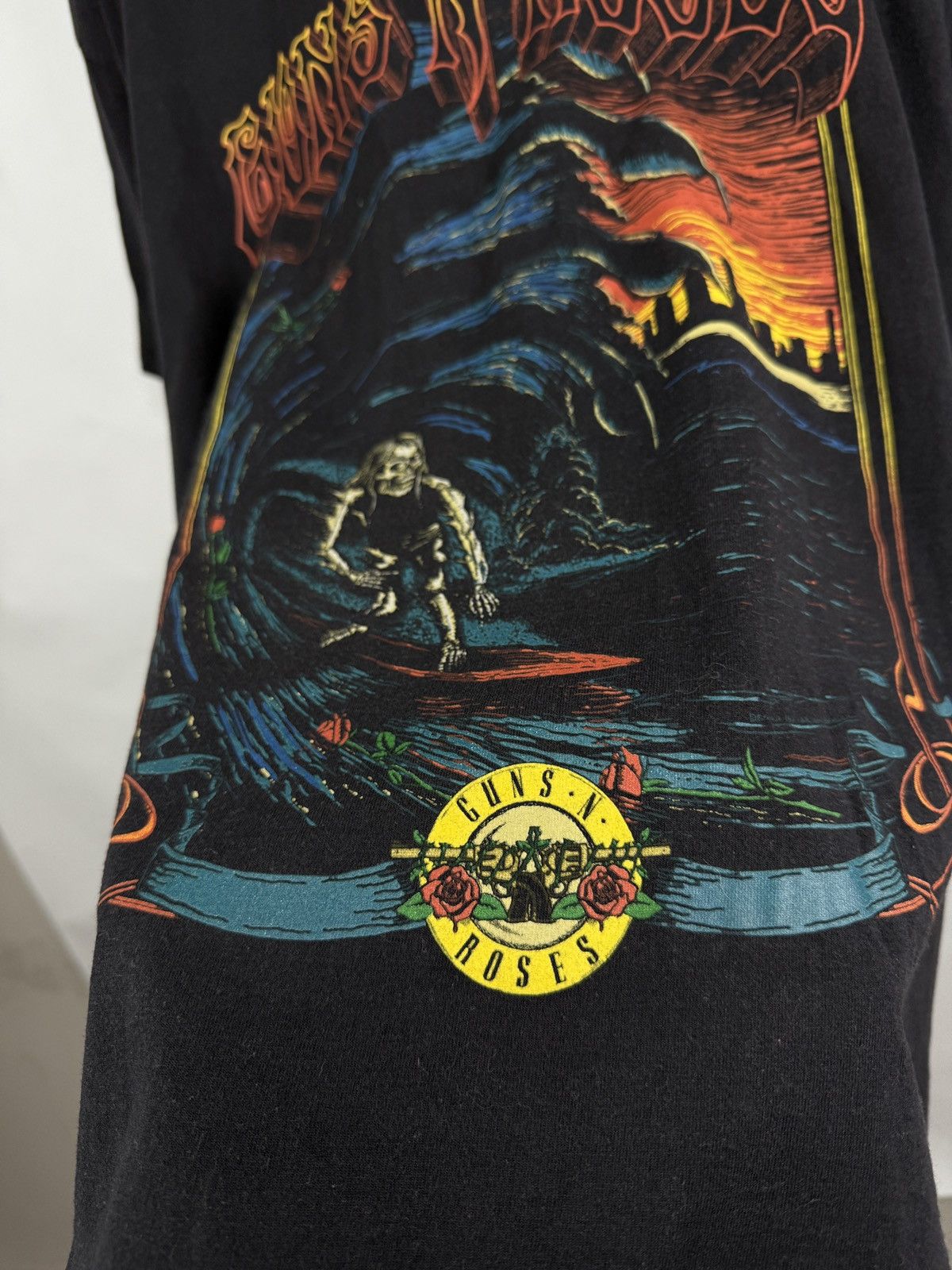 Guns N' Roses 🇺🇸☠️ Guns N Roses Surf Rock Band T-Shirt Rare Retro Surfing Size US L / EU 52-54 / 3 - 5 Thumbnail