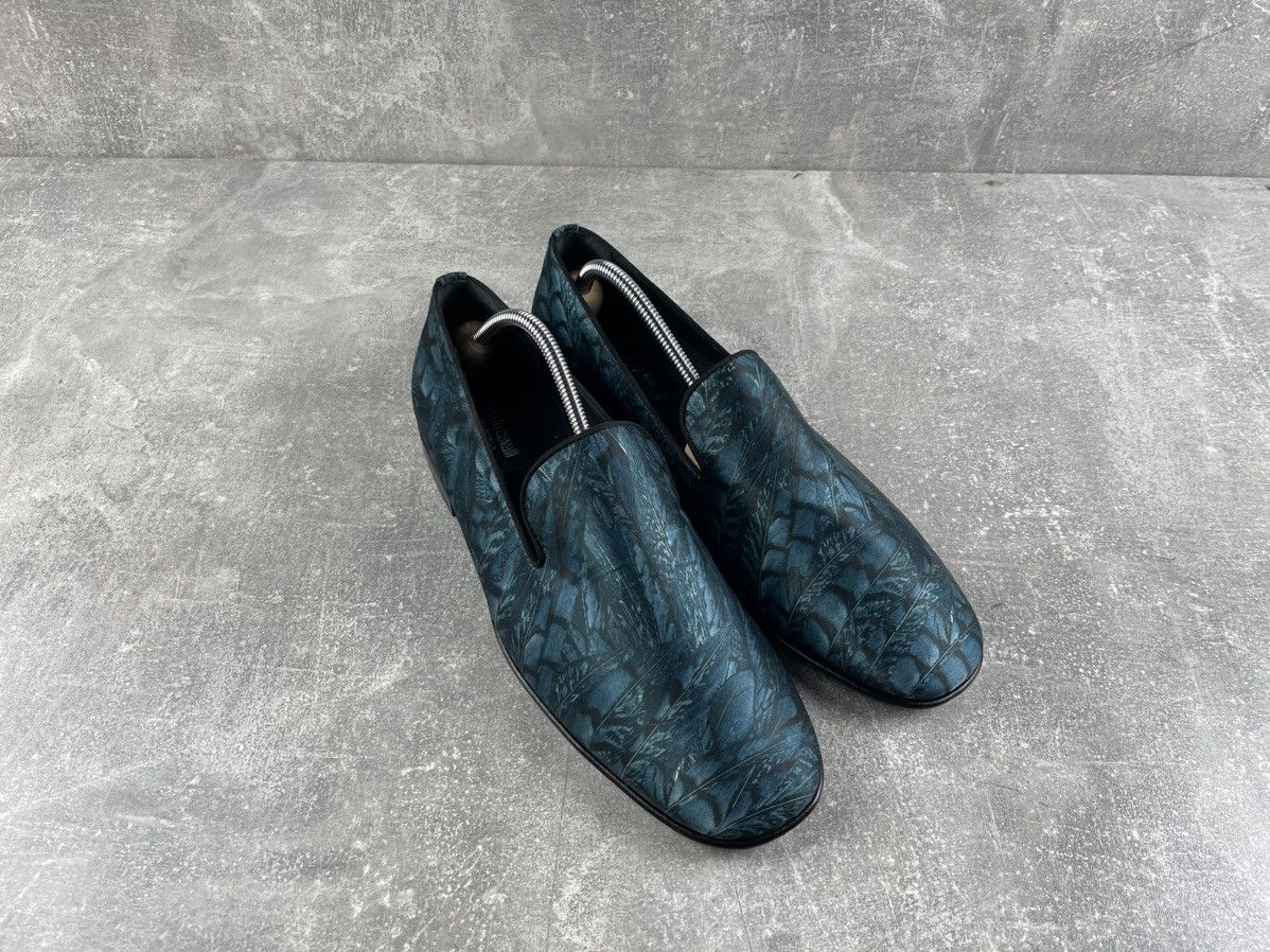Roberto Cavalli Roberto Cavalli Blue Python Embossed Silk Loafers Size US 9 / EU 42 - 3 Thumbnail