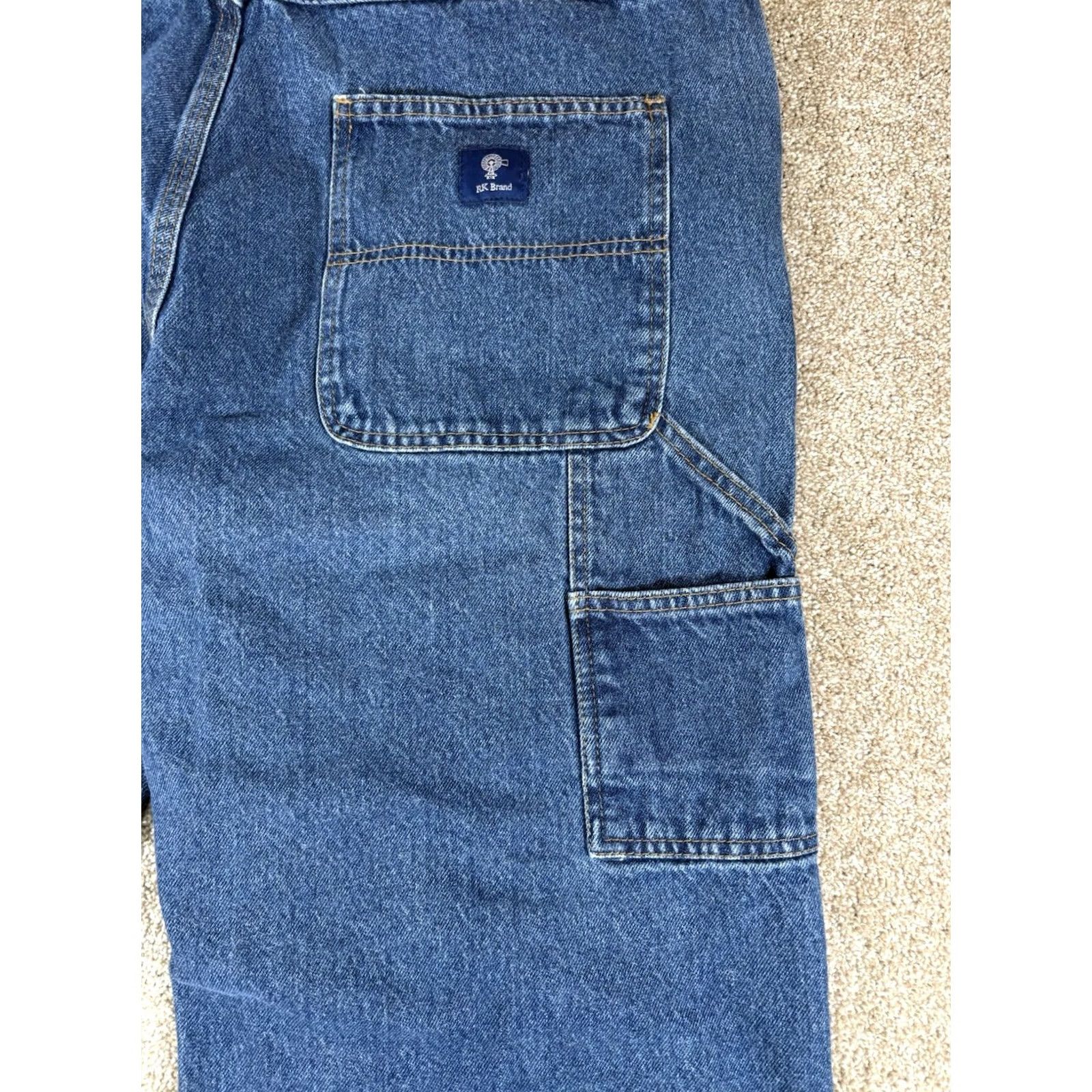 J Brand VINTAGE RK Brand Carpenter Jeans Mens 40x34 Cargo Workwear Blue Denim Cotton Jeans Regular Mens 90s Cowboy Nature USA Blue Cotton Denim Size US 40 / EU 56 - 3 Thumbnail