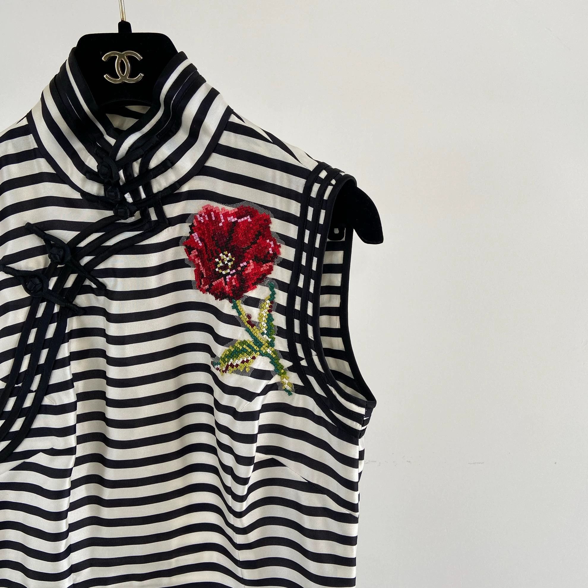 Dolce & Gabbana Dolce&Gabbana Striped Cheongsam Dress Size 40 Size S / US 4 / IT 40 - 3 Thumbnail