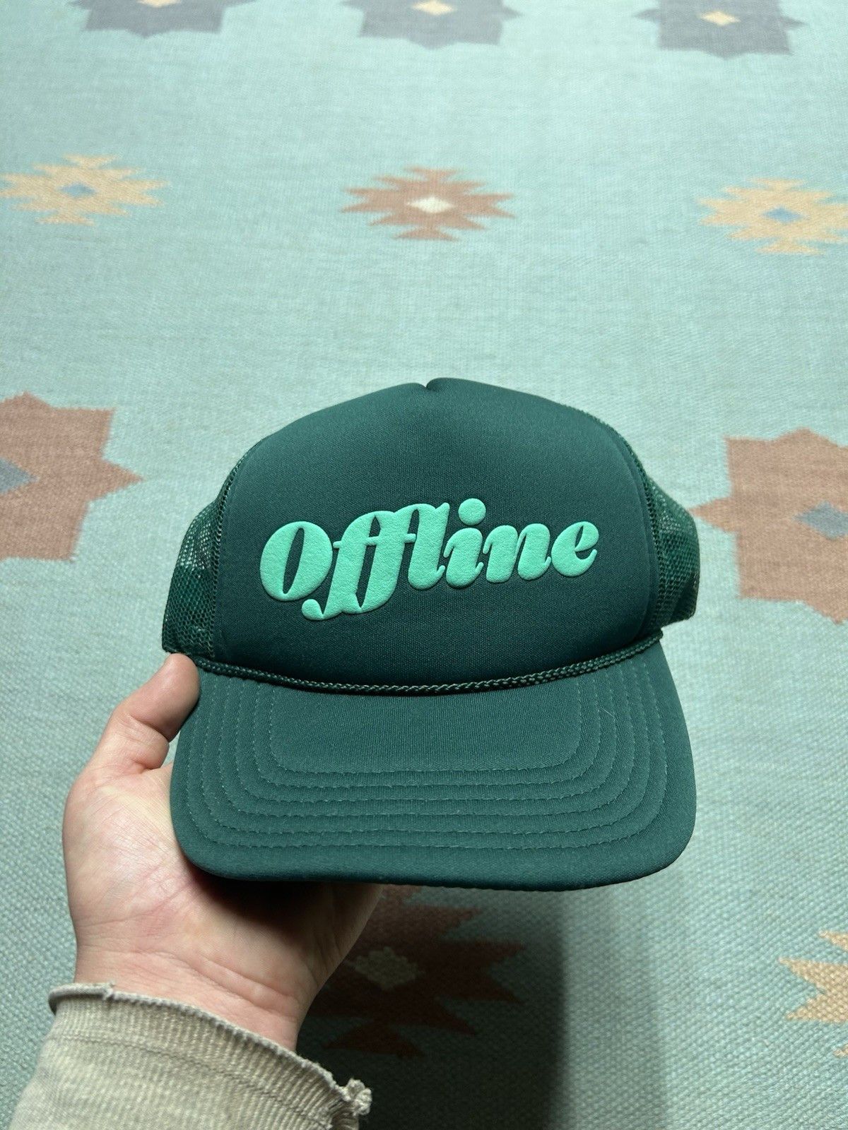 Vintage Vintage trucker hat Offline spell out forest green snapback Size ONE SIZE - 2 Thumbnail
