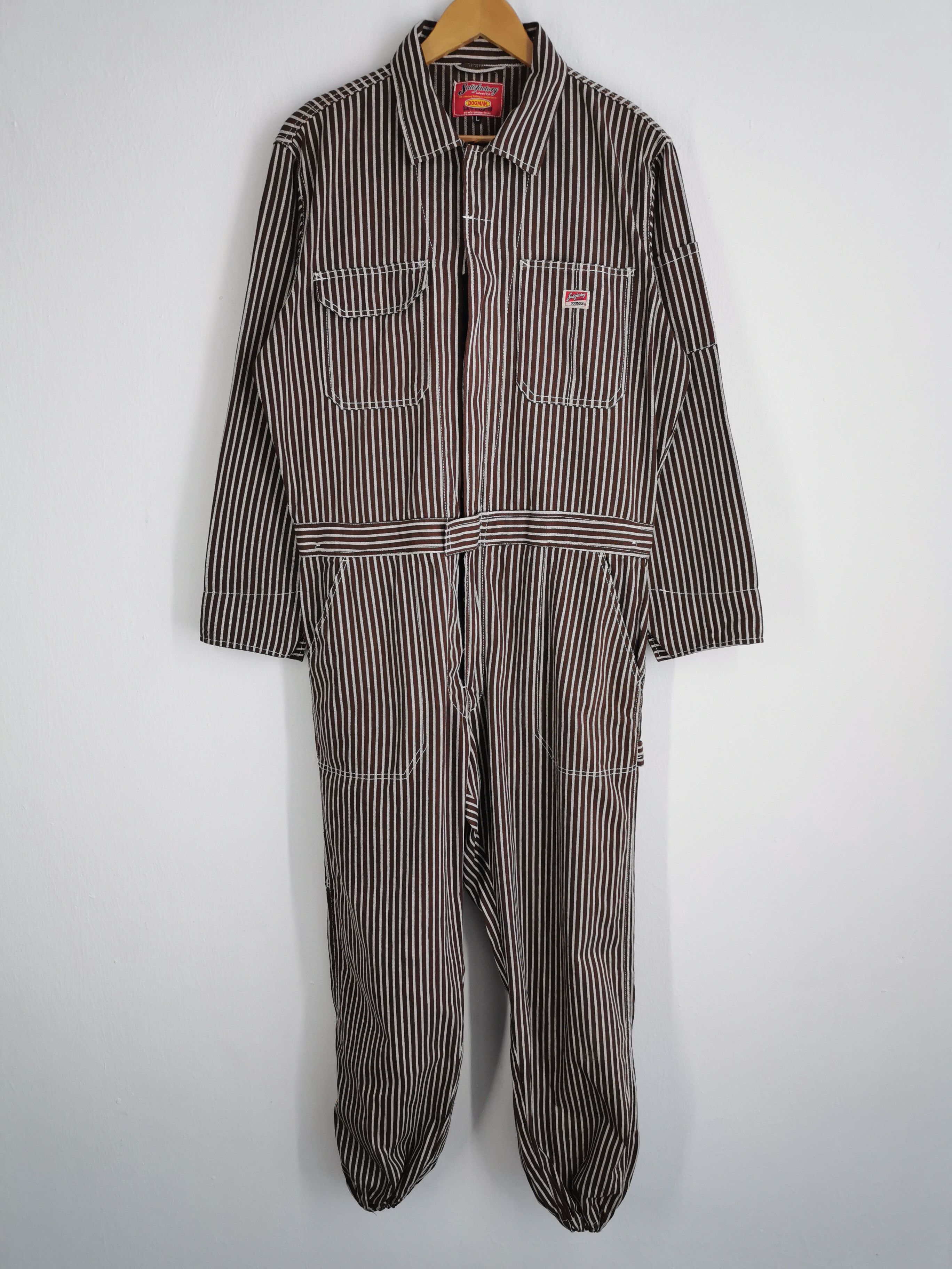 Vintage Vintage 90s Dogman Hickory Denim Coveralls Size L Size US 38 / EU 54 - 1 Thumbnail