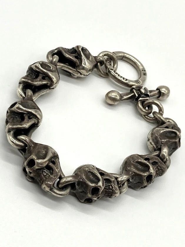 Other Travis Walker Large 7 Skull Bracelet Sterling .925 Size ONE SIZE - 2 Thumbnail