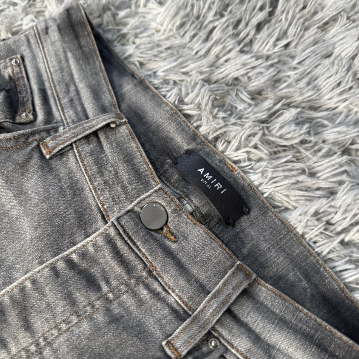 Amiri Amiri Storm Grey Distressed Skinny Jeans Size US 32 / EU 48 - 5 Thumbnail