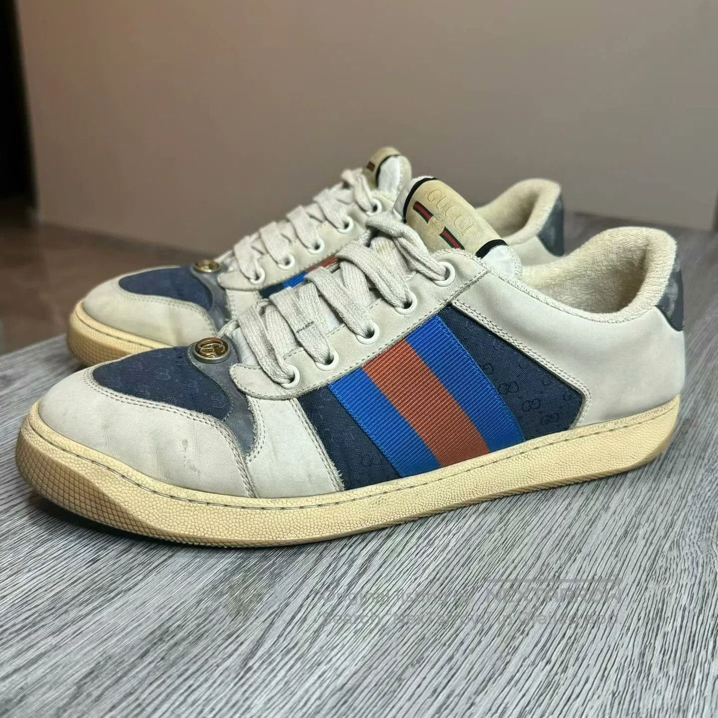 Gucci gucci screener sneakers with blue stripes. Size US 8 / EU 41 - 1 Thumbnail