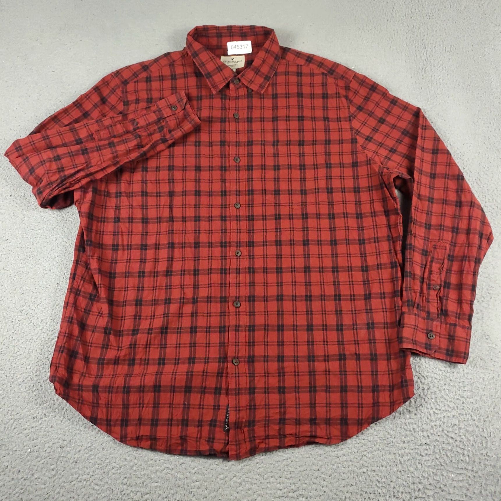 American Eagle Outfitters American Eagle Outfitters Shirt Men 2XL Red Plaid Button-Up Long Sleeve Cotton Casual Size US XXL / EU 58 / 5 - 2 Thumbnail