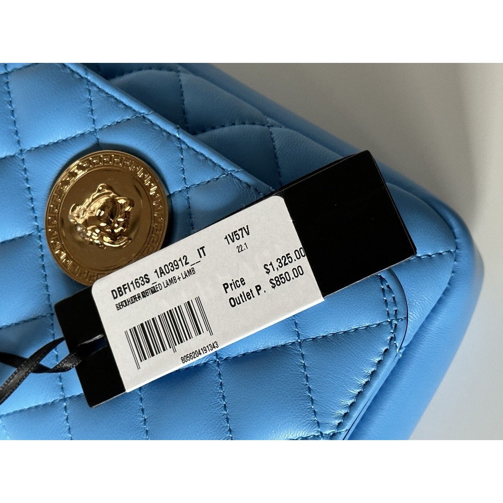 Versace Versace Quilted Leather Blue Small Shoulder Bag DBFI163S Size ONE SIZE - 19 Thumbnail