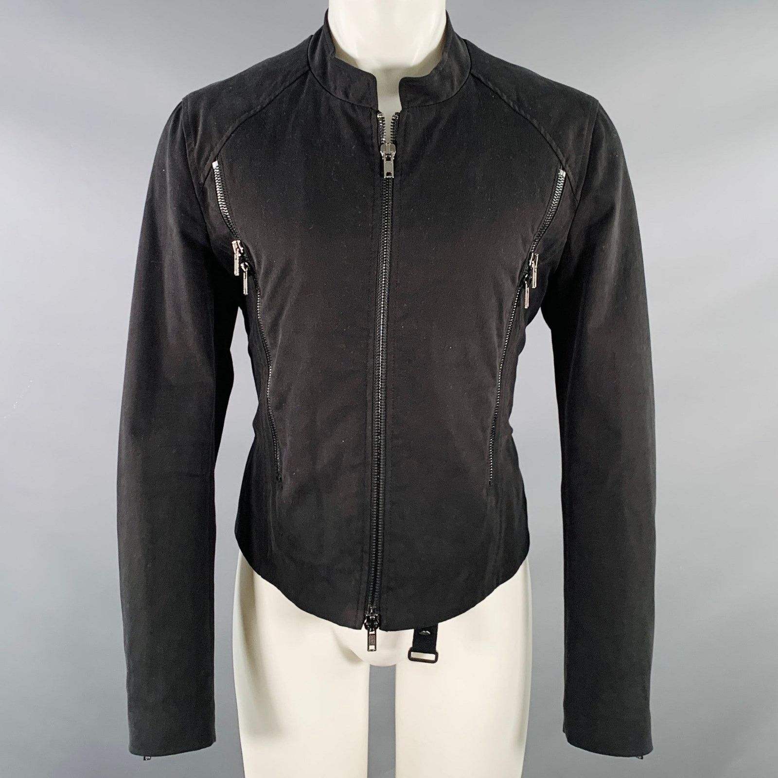 Tom Rebl TOM REBL Size M Black Cotton Blend Motorcycle Jacket Size US L / EU 52-54 / 3 - 1 Thumbnail