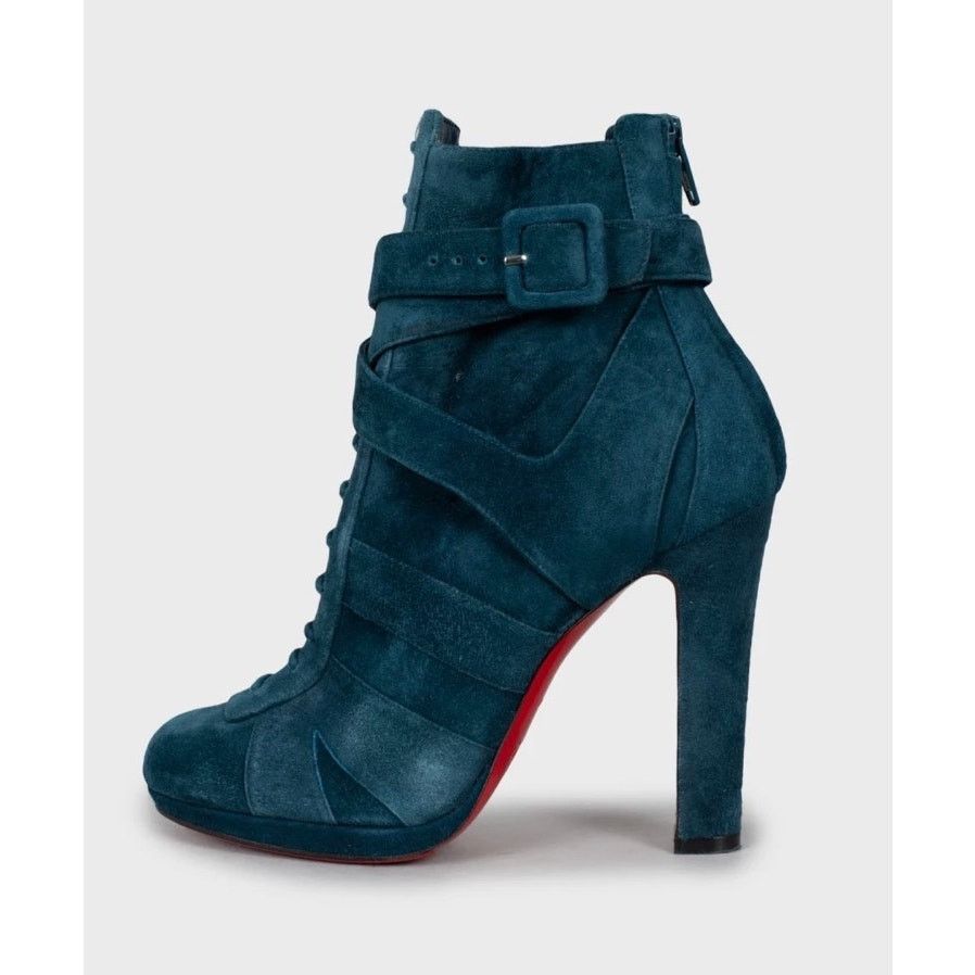 Christian Louboutin Christian Louboutin Light Blue Suede Ankle Boots Size 37 Size US 7 / IT 37 - 1 Thumbnail