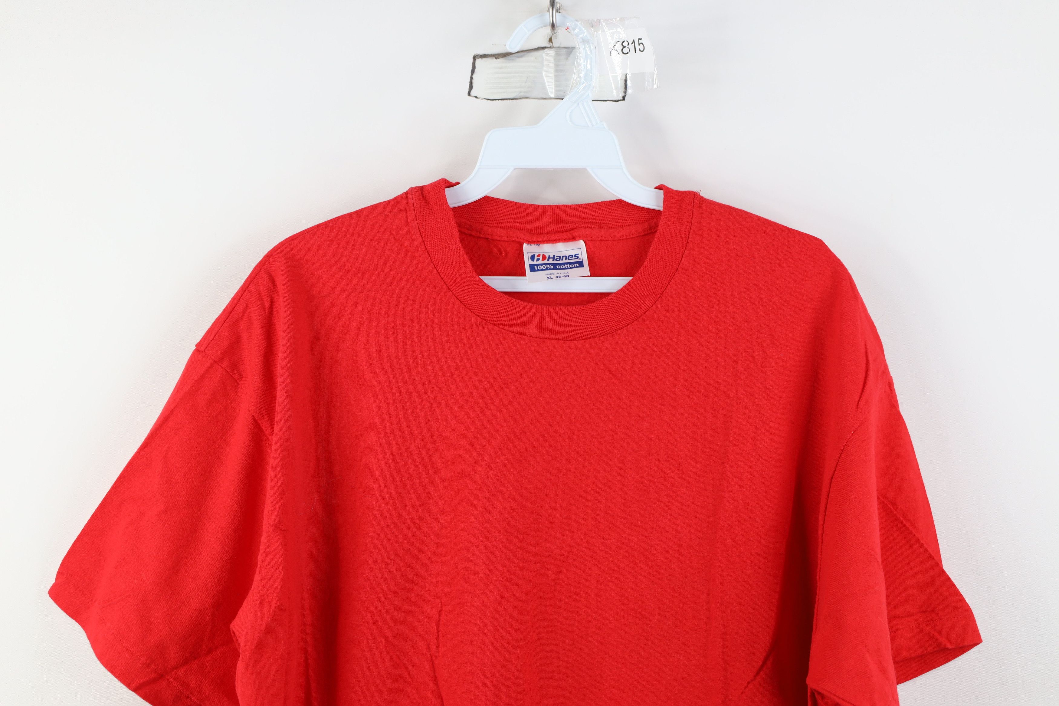 Hanes Vintage 80s 90s Hanes Short Sleeve T-Shirt Cotton Red USA Size US XL / EU 56 / 4 - 2 Thumbnail
