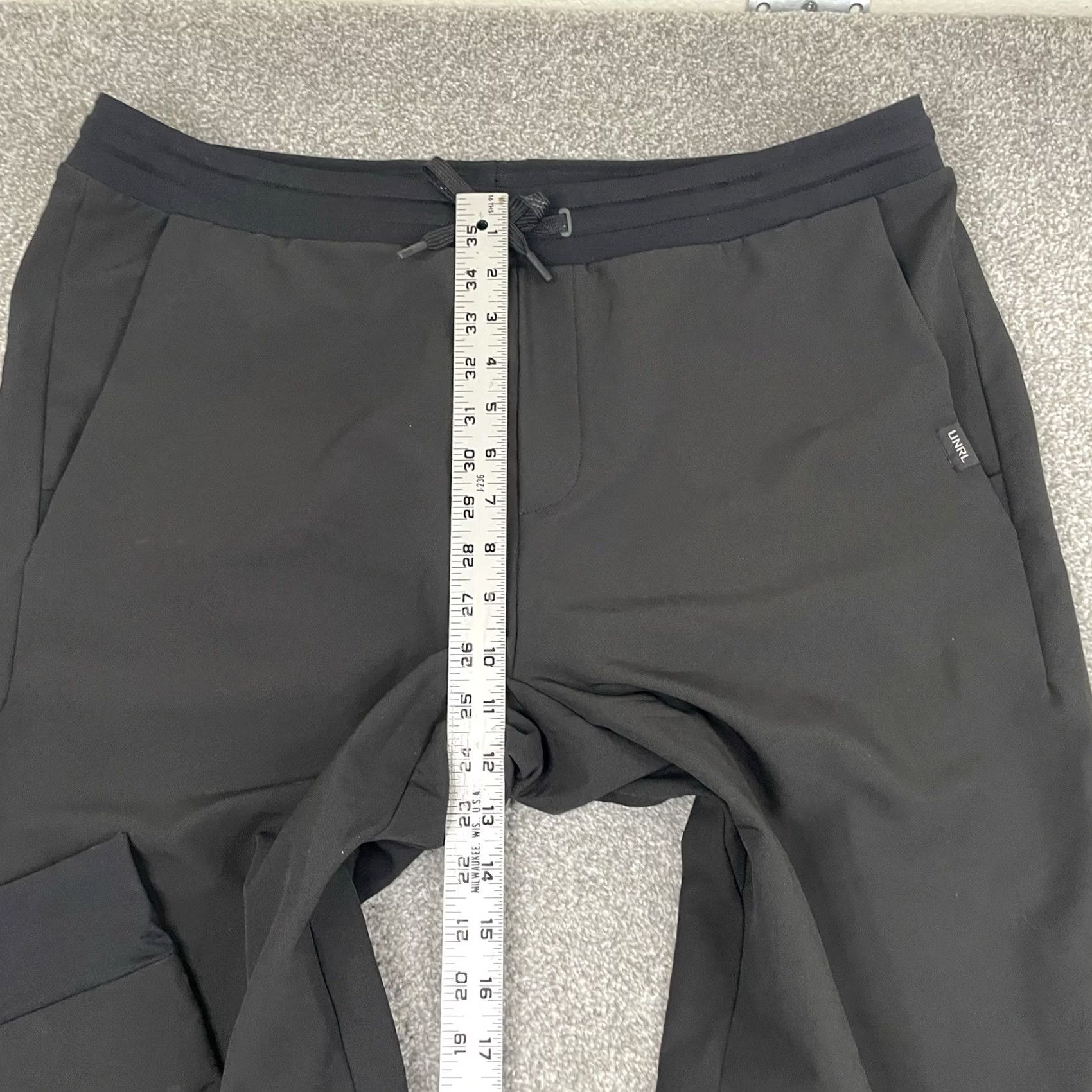 Vintage UNRL Joggers Men XL Black Performance Stretch Drawstring Pants Casual Work Size US 36 / EU 52 - 4 Thumbnail