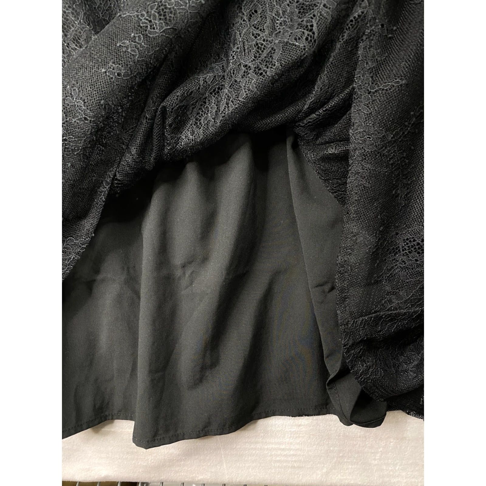Vintage DaniellE Bernstein Lace Dress L Black Sleeveless Midi V-Neck NWT Womens Size L / US 10 / IT 46 - 7 Thumbnail