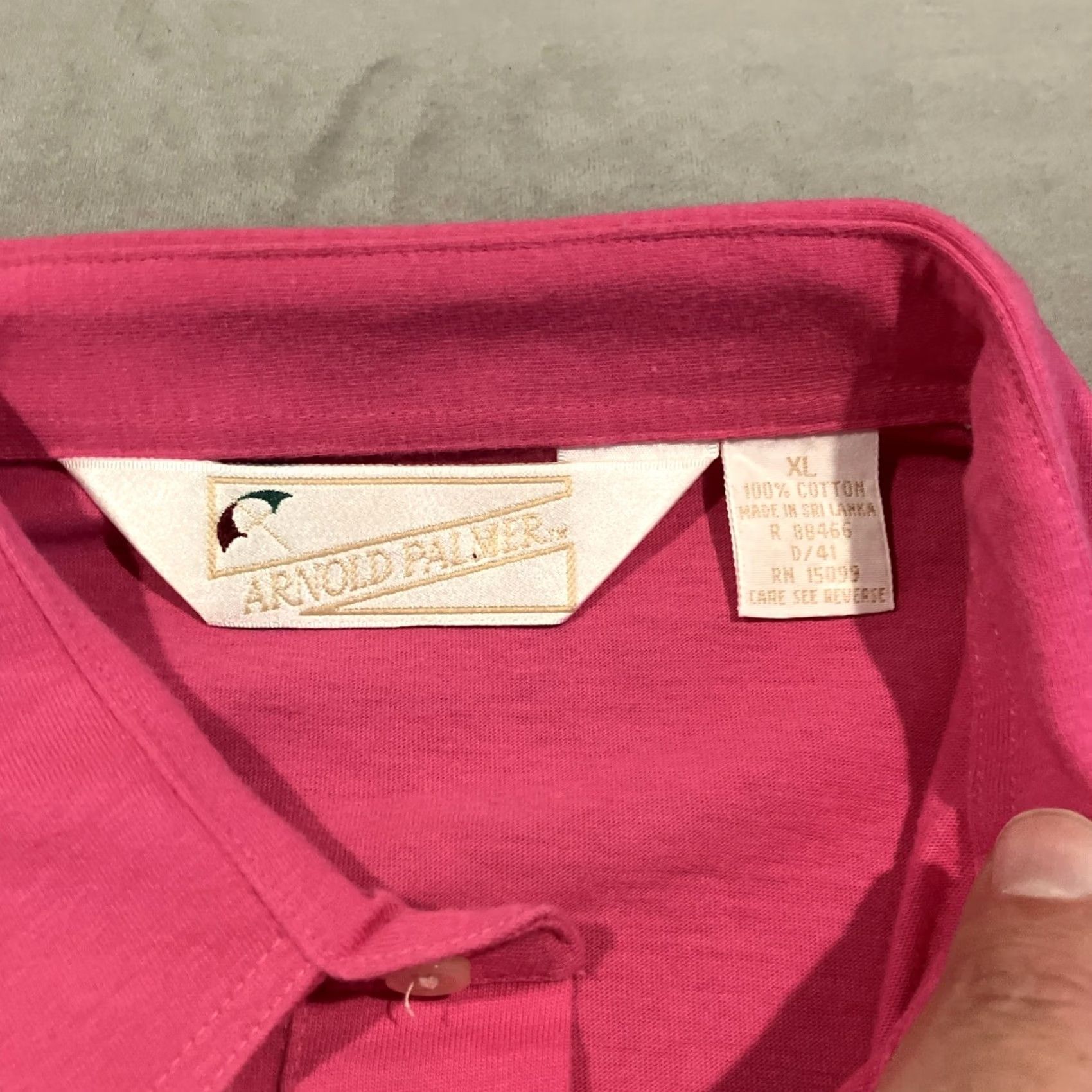 Vintage VINTAGE Arnold Palmer Polo Pink Dark 100% Cotton Golf Men XL Shirt Size US XL / EU 56 / 4 - 3 Thumbnail