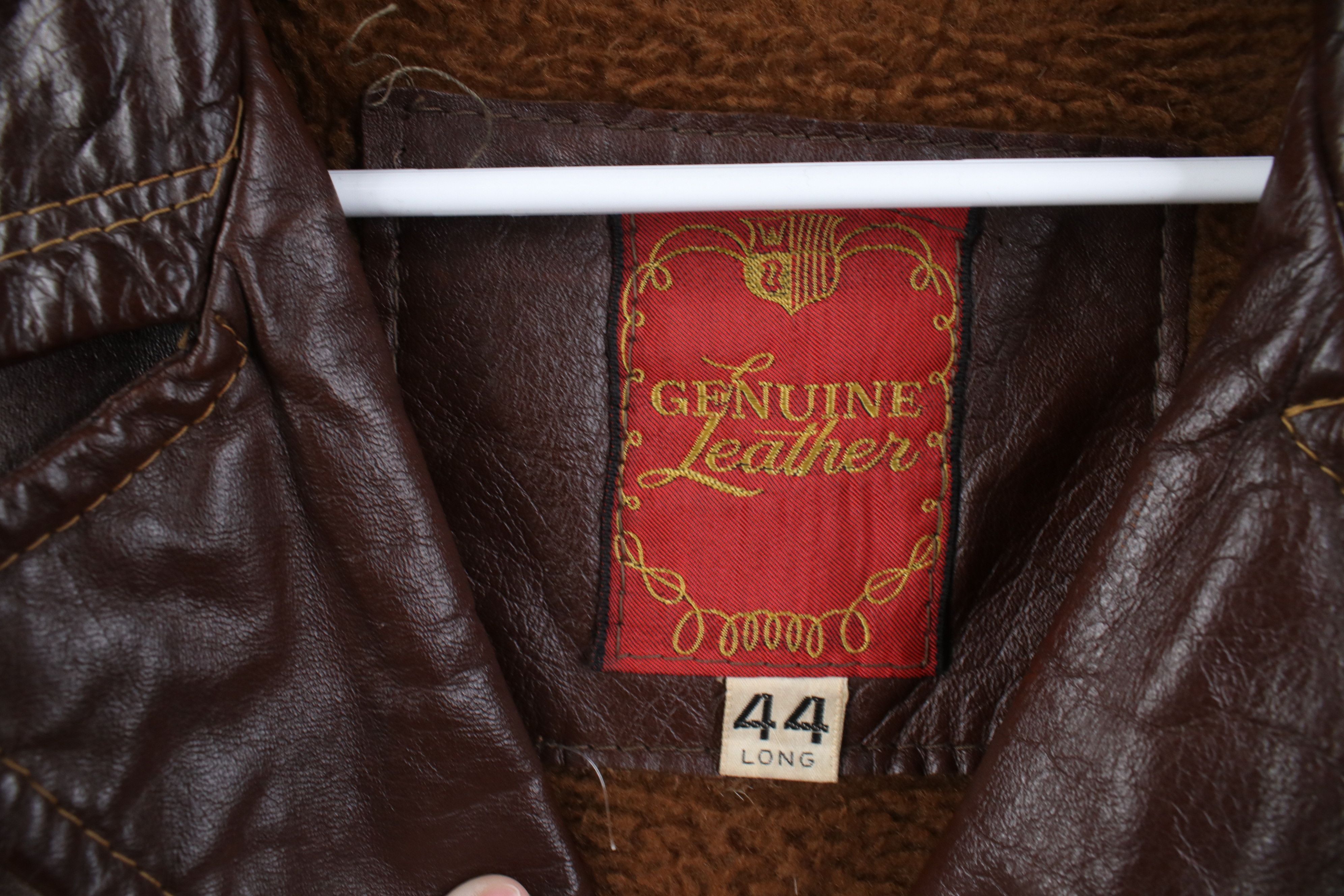 Vintage Vintage 70s Streetwear Leather Collared Jacket Brown USA Size US XXL / EU 58 / 5 - 9 Thumbnail