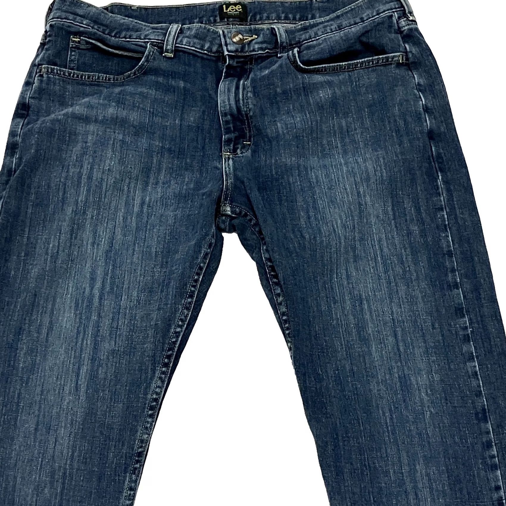 Lee Lee Dungarees Jeans Mens 36W 32L Blue Slim Straight Fit Denim Size US 36 / EU 52 - 2 Thumbnail