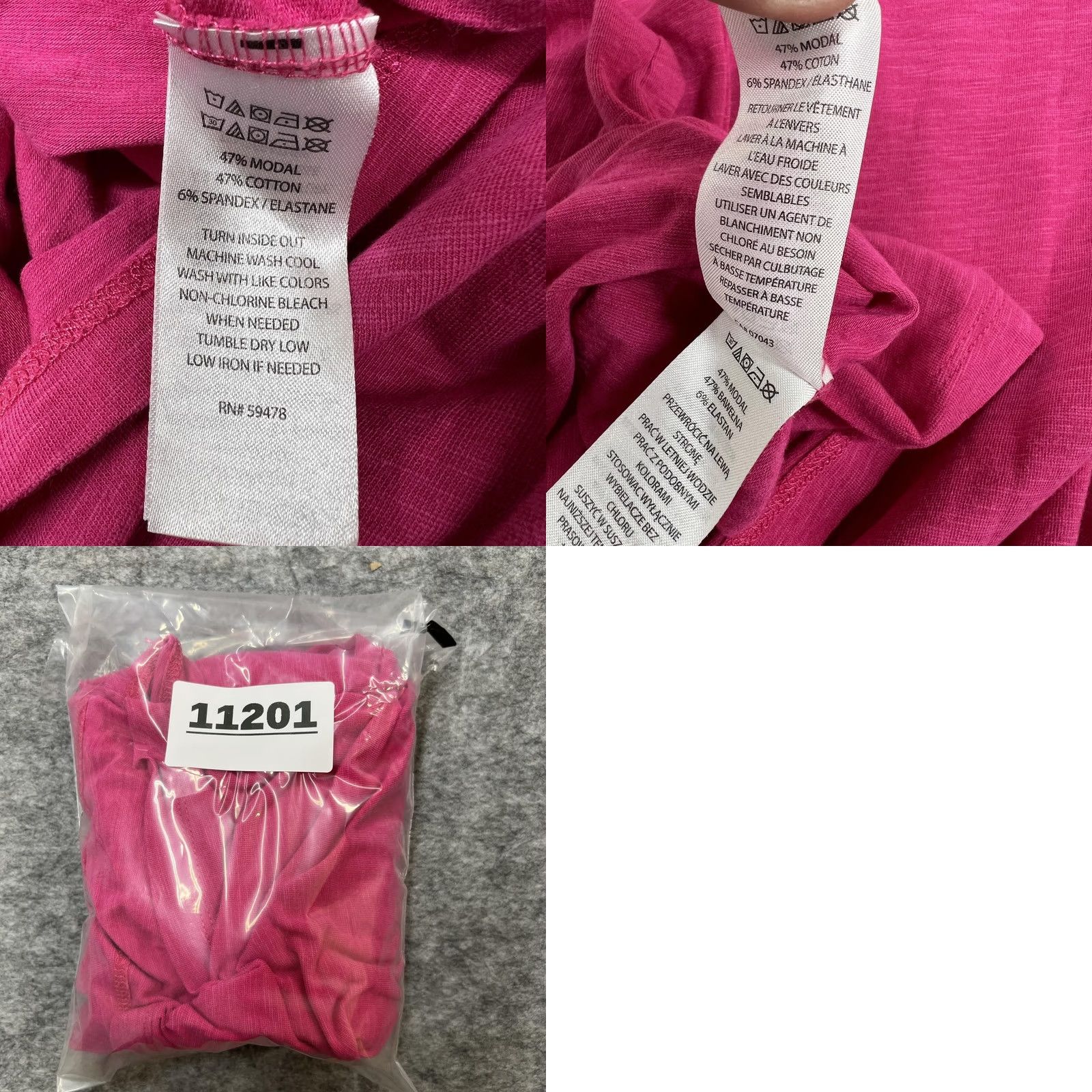 Pinko Sigrid Olsen Shirt Womens XS Pink Pocket Cap Sleeve Jersey Top Stretch Tee Size XS / US 0-2 / IT 36-38 - 9 Thumbnail
