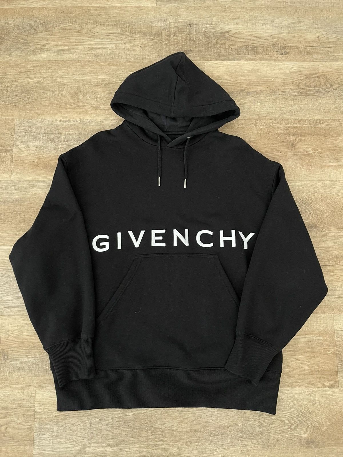 Image of Givenchy Embroidered Hoodie in Black, Men's (Size Small)