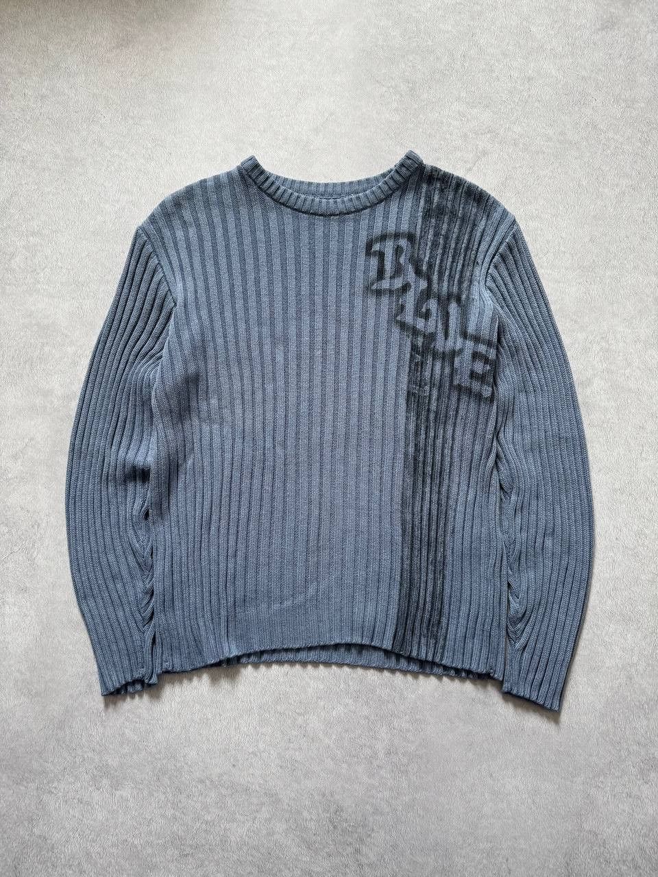 Japanese Brand Vintage Ribbed Knit Sweater Distressed Graffiti Knit Jumper Size US L / EU 52-54 / 3 - 1 Thumbnail