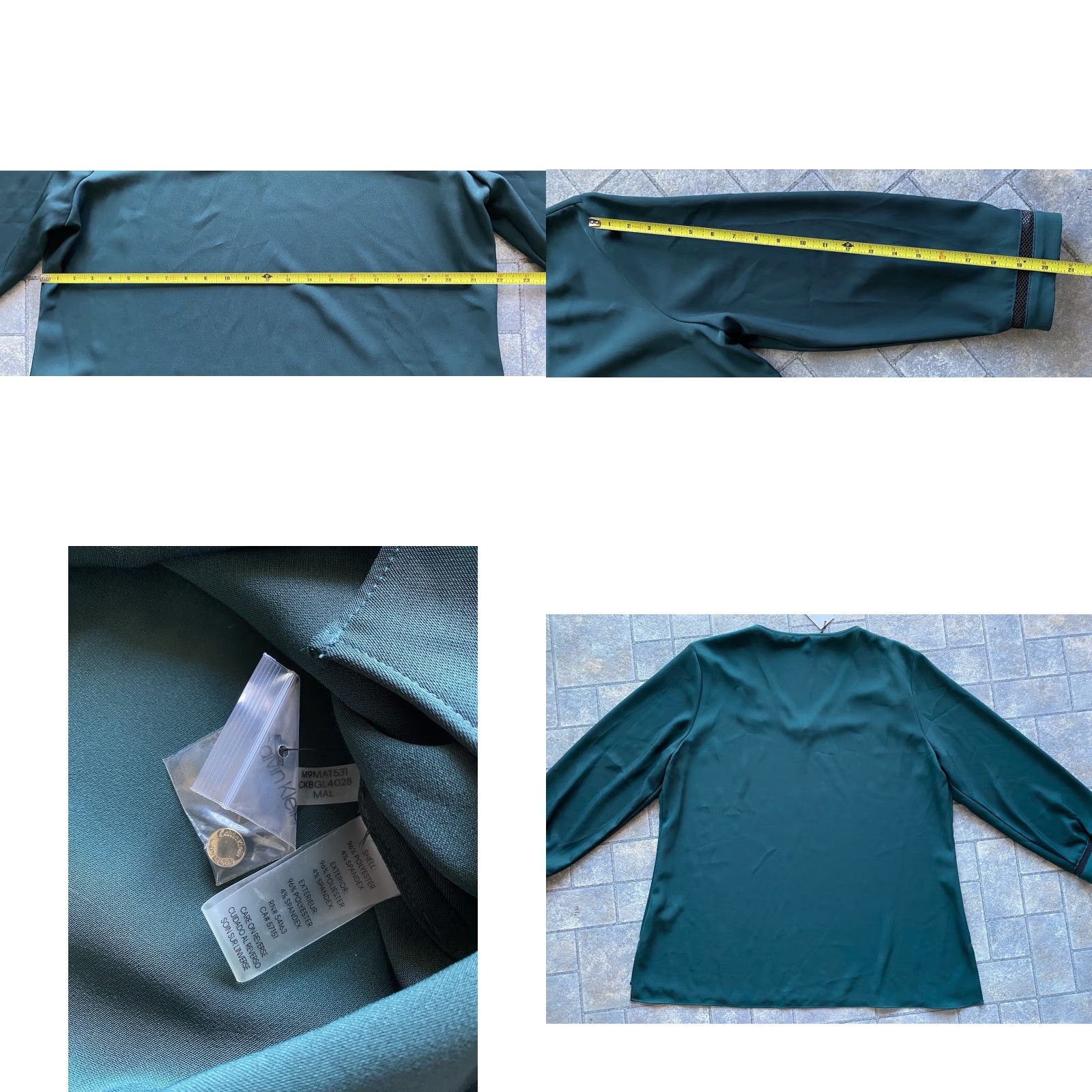 Calvin Klein Calvin Klein XL Woman Tunic Blouse Top Green Dark Green NEW WITH TAGS Women XL Blouse Tunic Pullover Size XL / US 12-14 / IT 48-50 - 9 Thumbnail