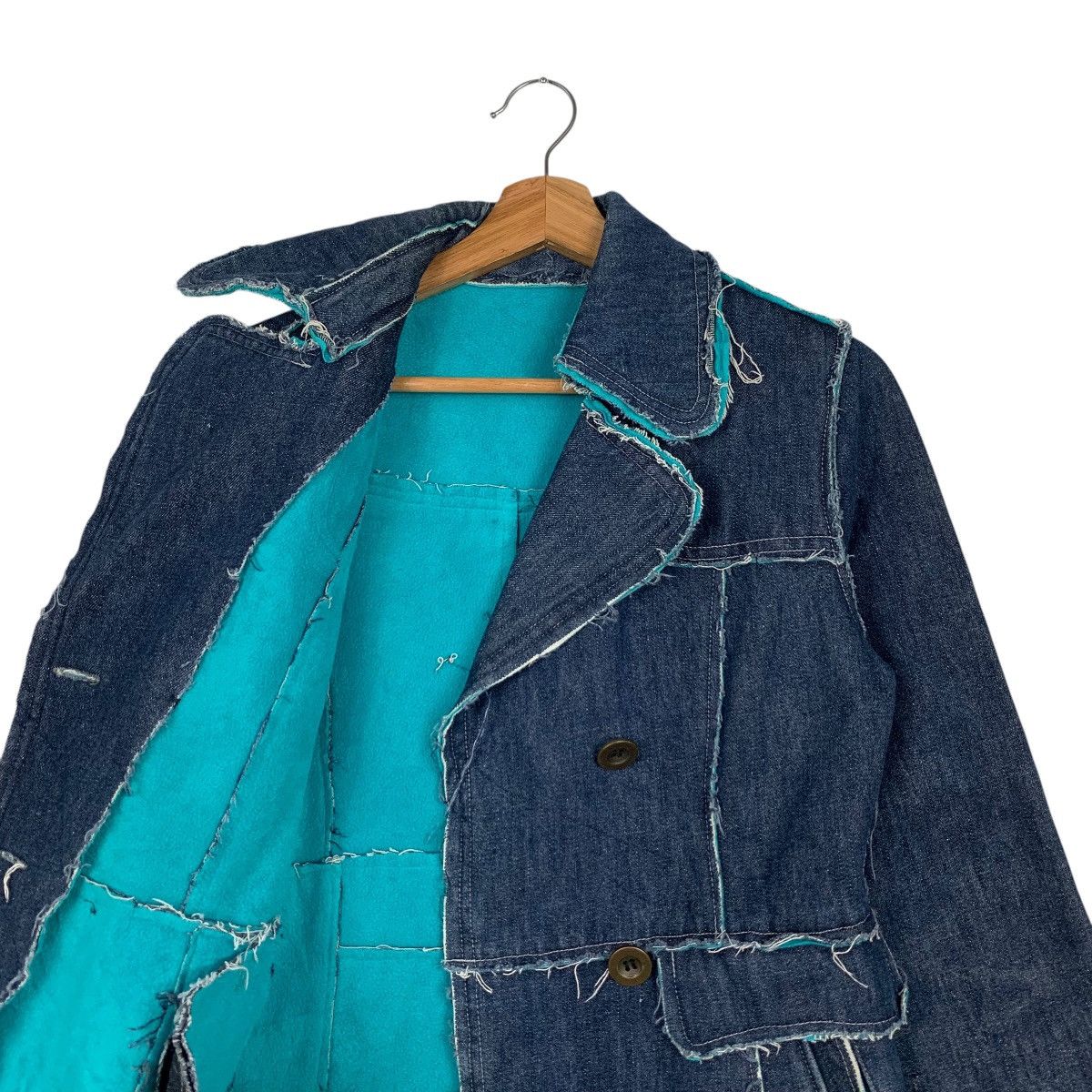 Japanese Brand B+L Double Breasted Deconstructed Denim Jacket #1939-C84 Size L / US 10 / IT 46 - 10 Thumbnail