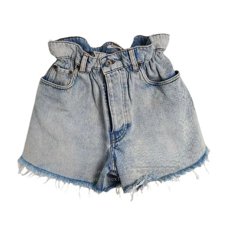 Miu Miu Miu Miu Blue Cotton Women's Shorts . Size 23" - 1 Thumbnail