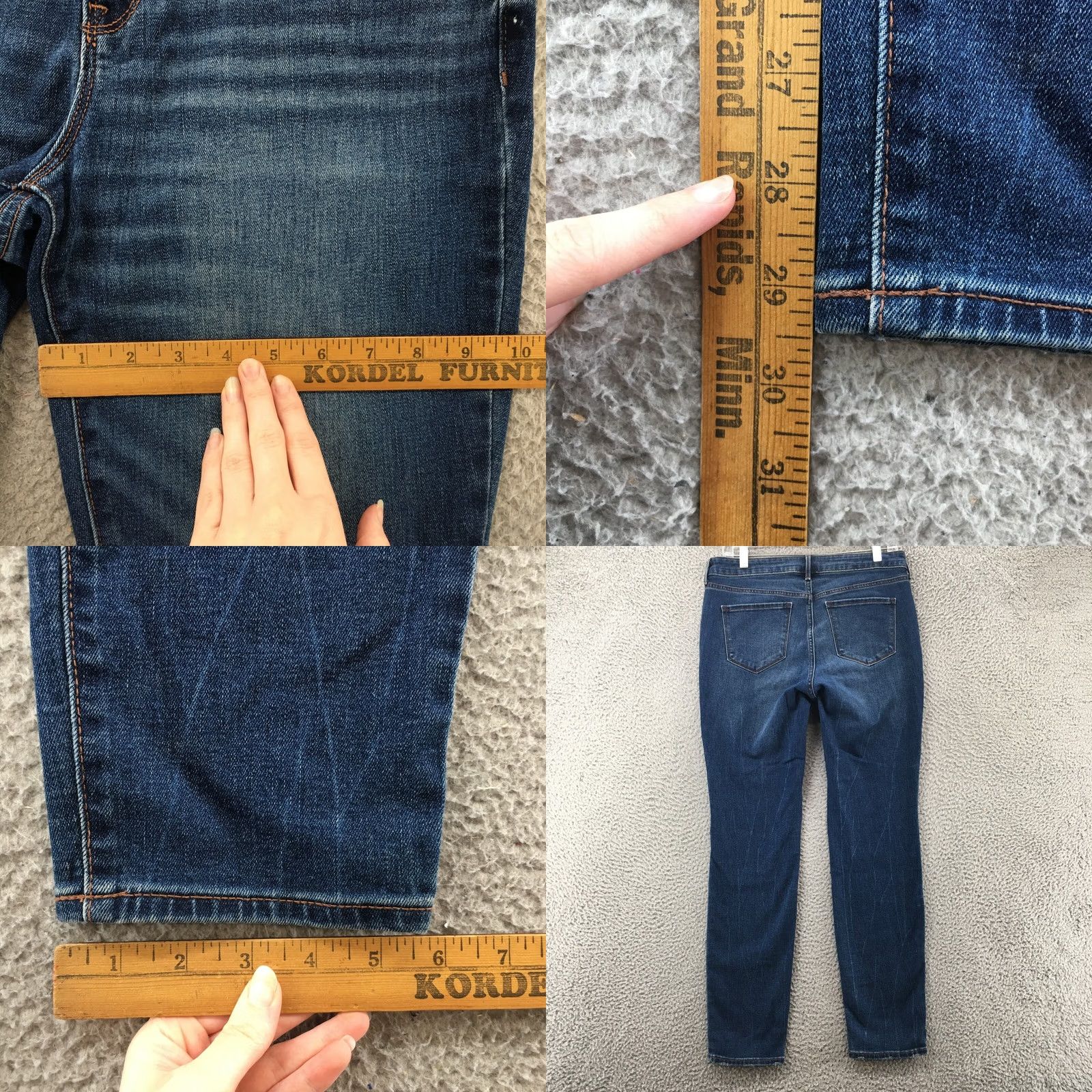 Old Navy Old Navy Skinny Jeans Womens 10 Blue Denim Mid Rise Dark Wash Zip Jeans Womens 10 Regular Zip 5-Pocket Denim Blue Leather? Size 32" / US 10 / IT 46 - 9 Thumbnail