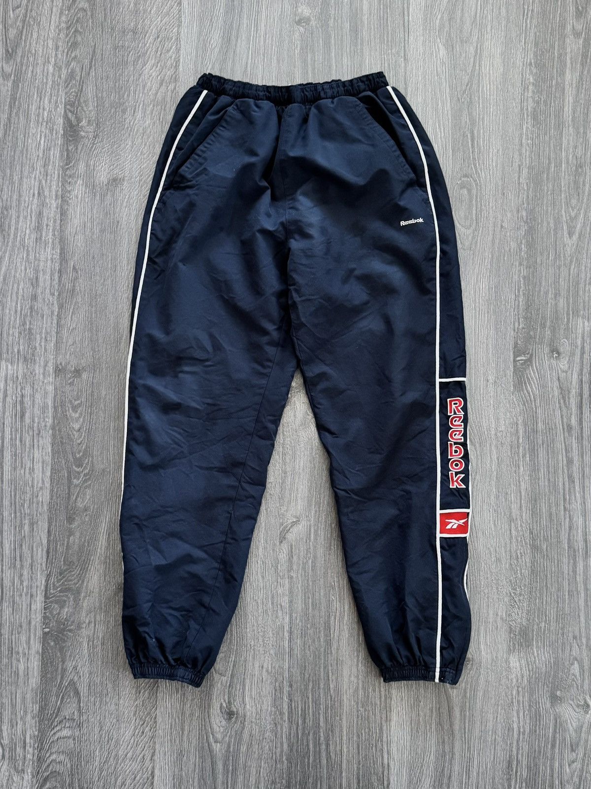 Reebok 90s Vintage Reebok NavyTrack Pants Size US 32 / EU 48 - 1 Thumbnail