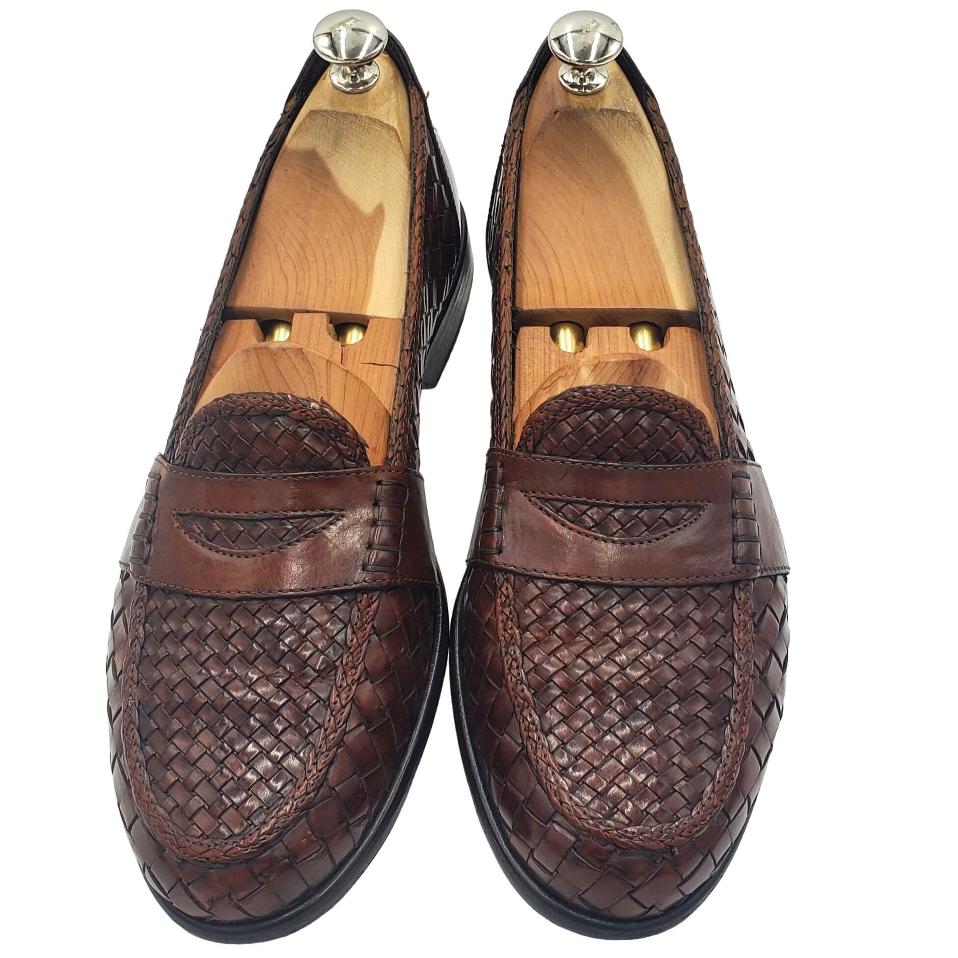 Bragano by Cole Haan イタリア製 ブラウン 90s VTG/USED BRAGANO by COLE-HAAN コールハーン レザー 編込み