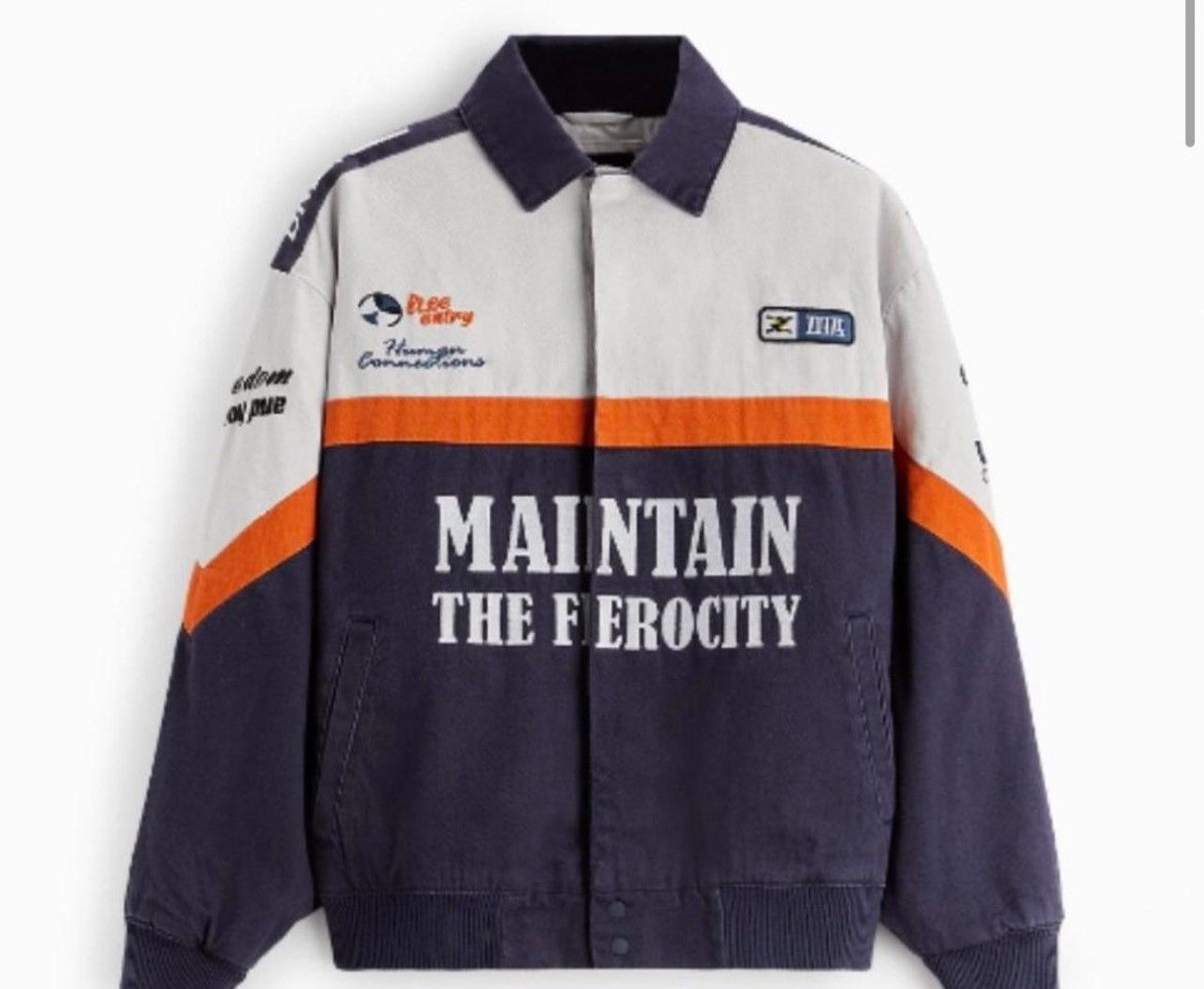 image of Zara Men Racing Jacket in White (Size Small)