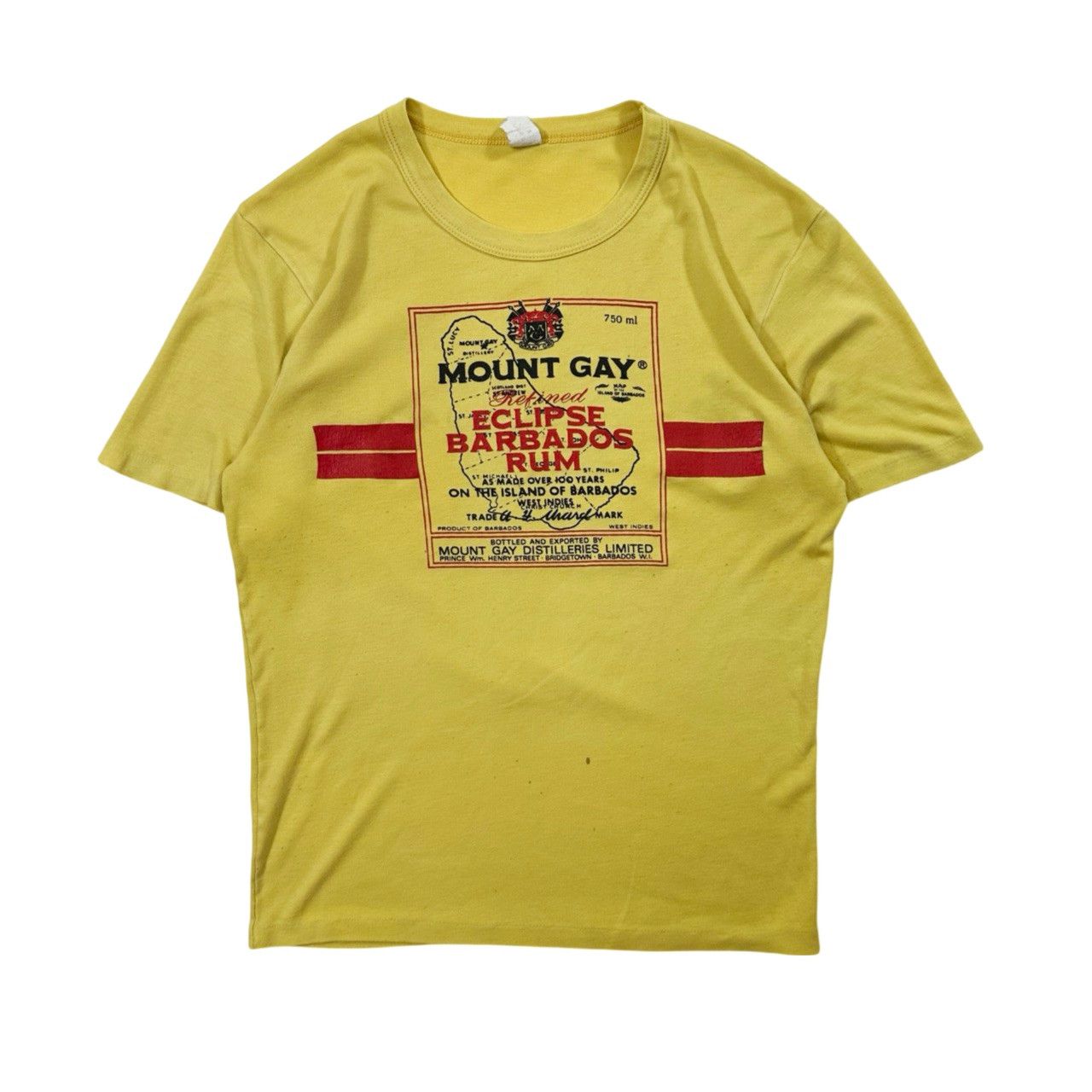 Vintage Vintage 90s Mount Gay Eclipse Barbados Rum Graphic T Shirt Size US S / EU 44-46 / 1 - 1 Thumbnail