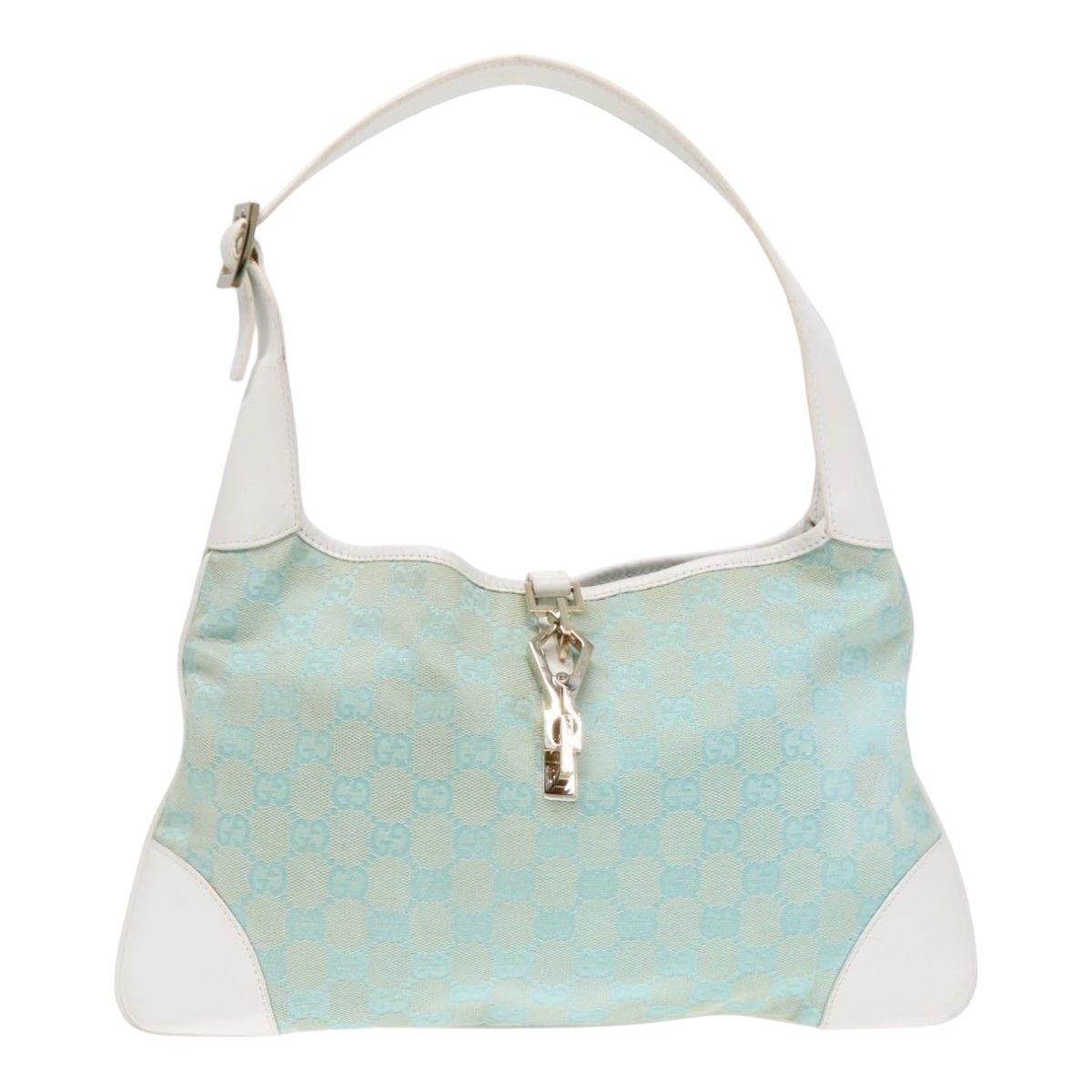 Gucci Jackie Blue Canvas Shoulder Bag (Pre-Owned) Size ONE SIZE - 1 Thumbnail