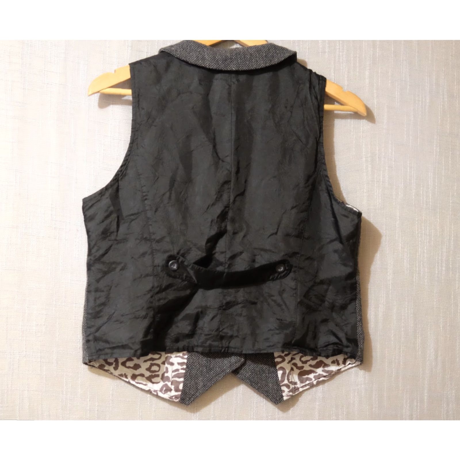 Vintage Relativity Vest Wool Blend Heather Black/Grey Lined Womens M Vest Size L / US 10 / IT 46 - 4 Thumbnail