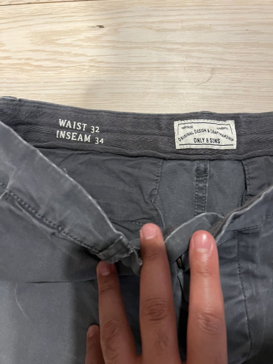 ONLY & SONS Only & Sons Slim Straight Grey Pants Men’s Size 32x34 Size US 32 / EU 48 - 3 Thumbnail