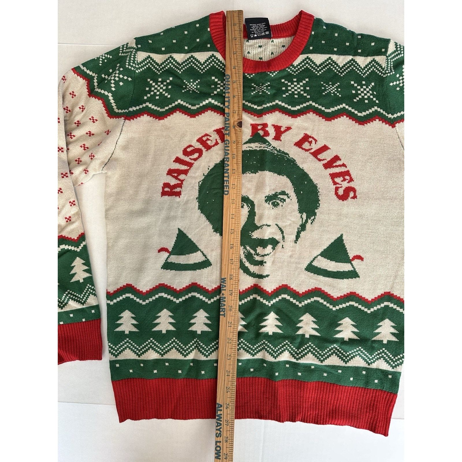 Other ELF Movie-Raised by Elves-Ugly Christmas Sweater Med Green Size US M / EU 48-50 / 2 - 6 Thumbnail