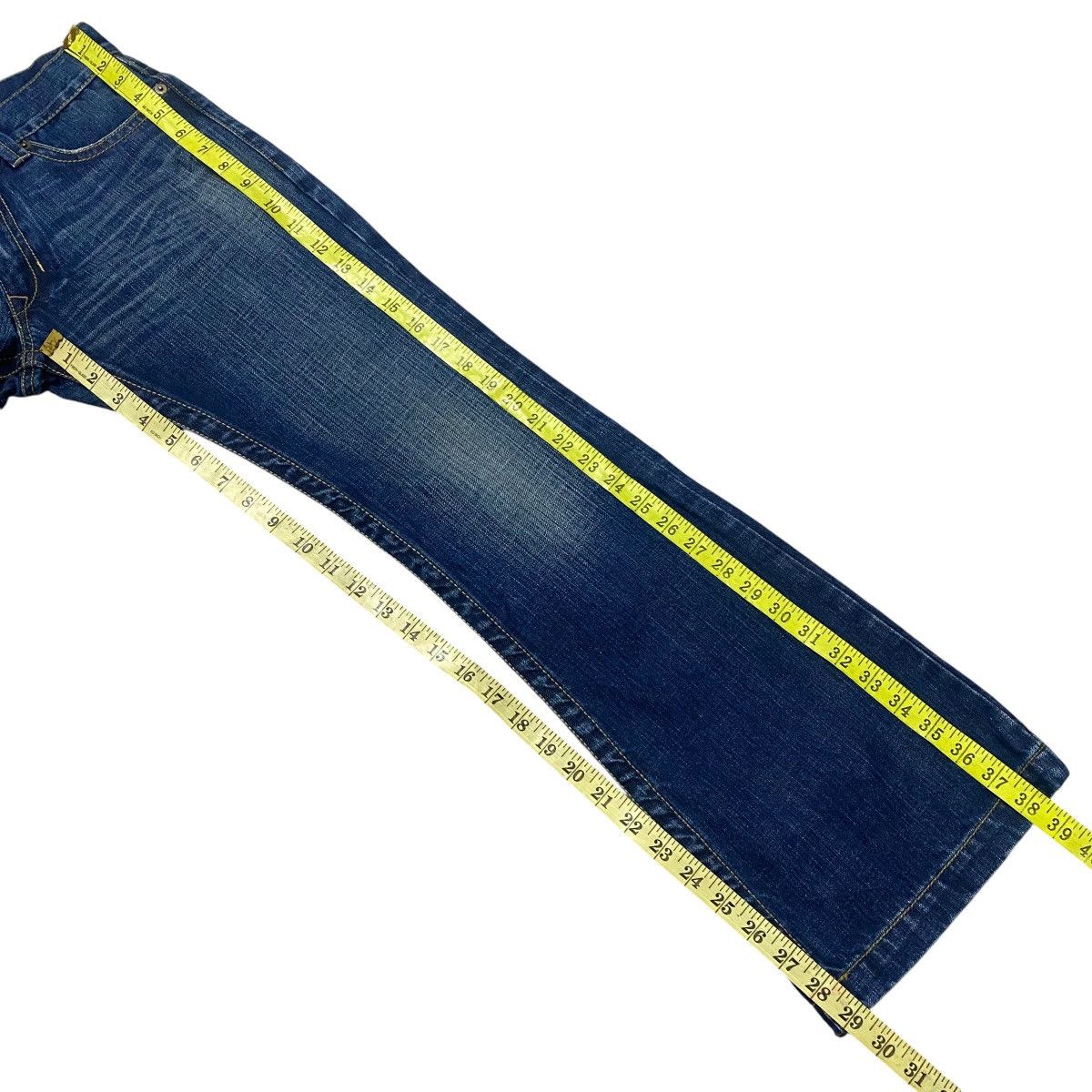 Japanese Brand Japanese Brand Leather Pocket Denim Flare Jeans Size US 27 - 19 Thumbnail