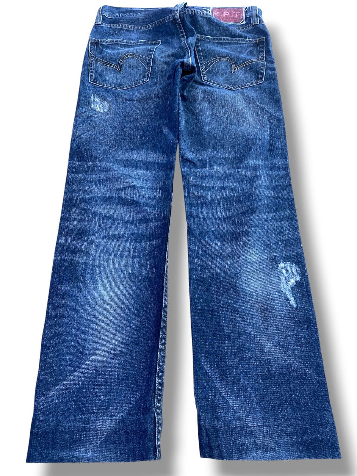 Japanese Brand R.P.T Brand Whiskers Blue Wash Style Loose Jeans Size US 29 - 3 Thumbnail