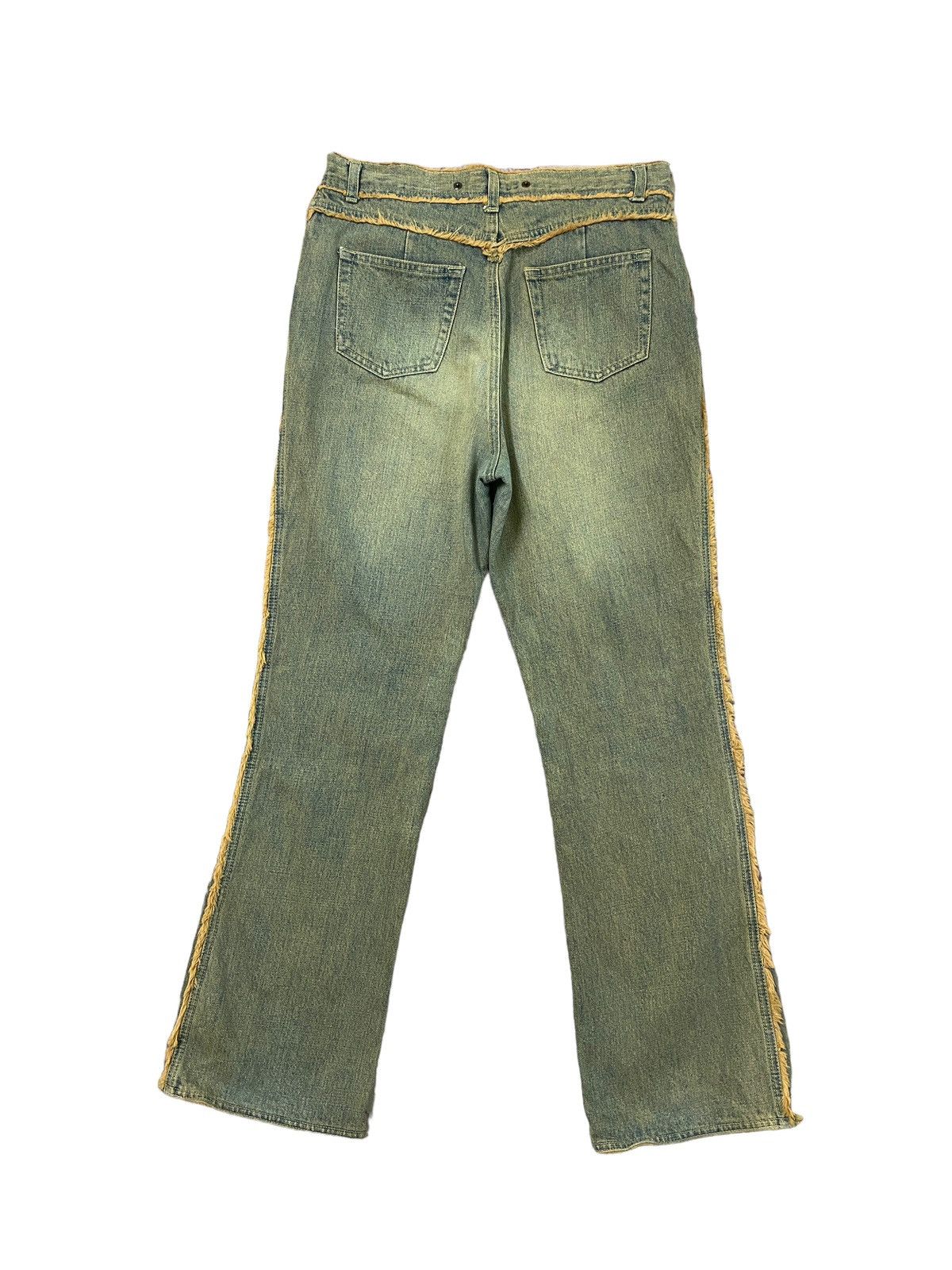 Japanese Brand Flare LIVRE CLAIRE Rare Fur Design Bootcut Denim Size US 29 - 2 Thumbnail