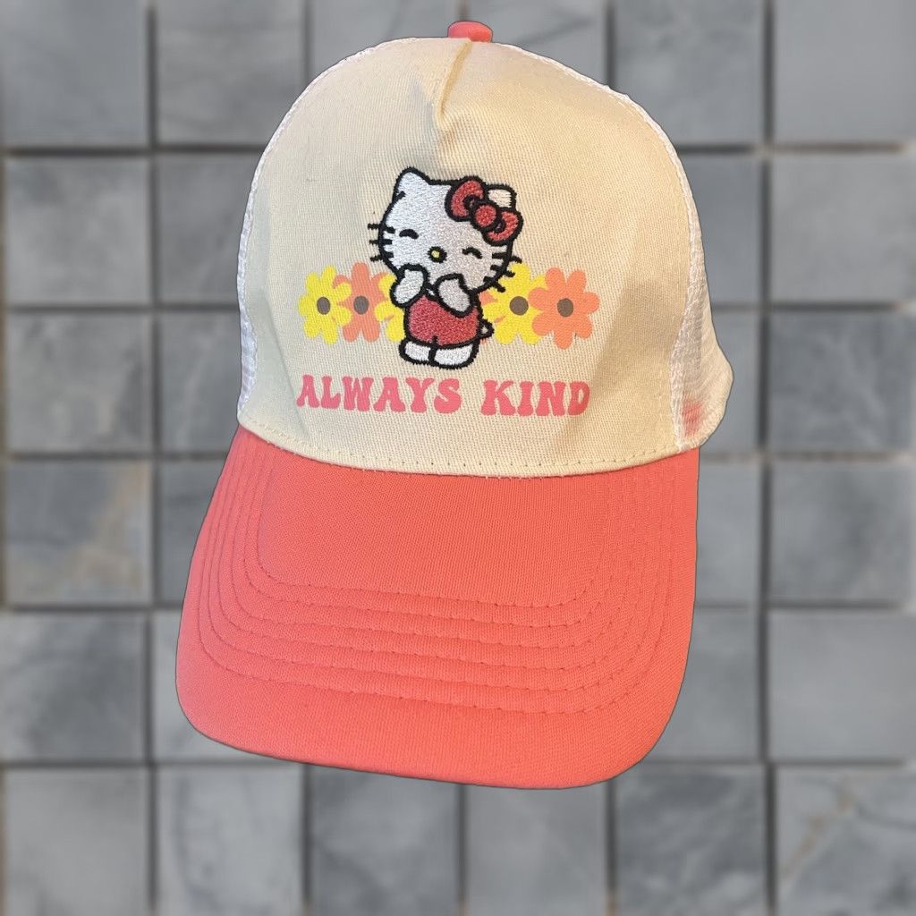 Vintage SANRIO HELLO KITTY "ALWAYS KIND" TRUCKER HAT YES ZONE? Size ONE SIZE - 1 Thumbnail