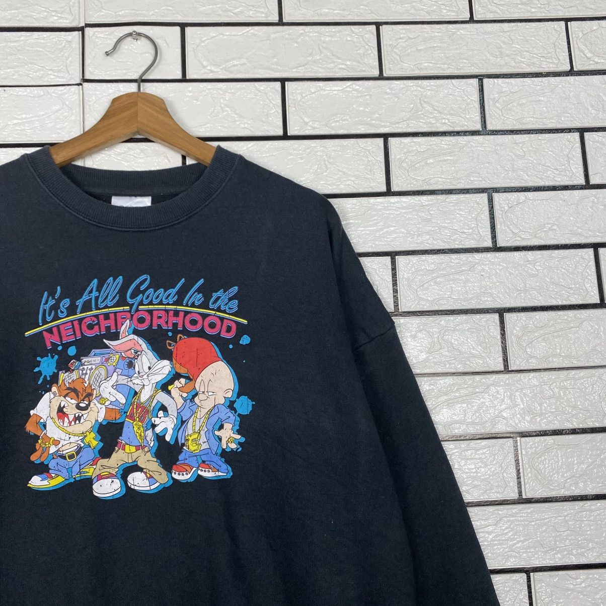 Japanese Brand 📌Vintage Sweatshirt Looney Tunes Big Logo Size US M / EU 48-50 / 2 - 7 Thumbnail