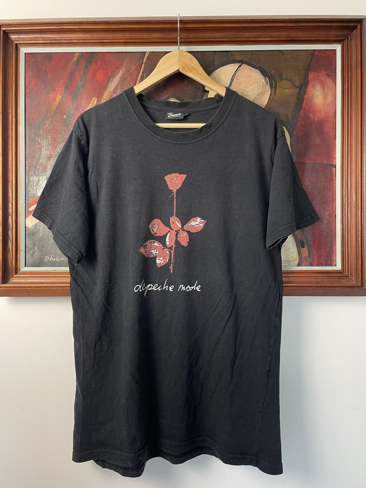image of Vintage Y2K Depeche Mode World Violator Pop Music Band Tee in Black, Men's (Size Large)
