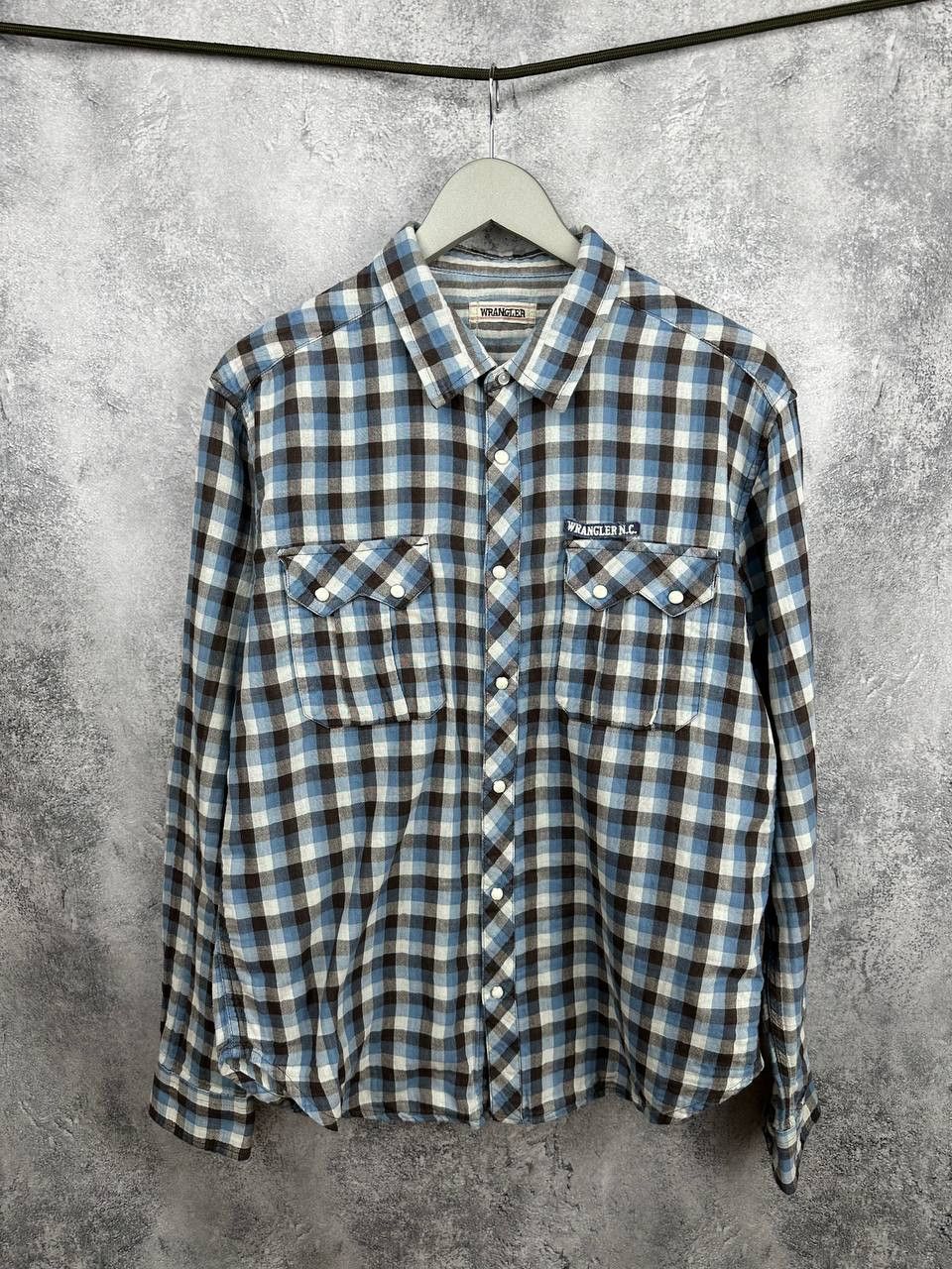 Wrangler Vintage Wrangler N.C.Plaid Flannel Shirt Pearl Western Style Size US L / EU 52-54 / 3 - 1 Thumbnail