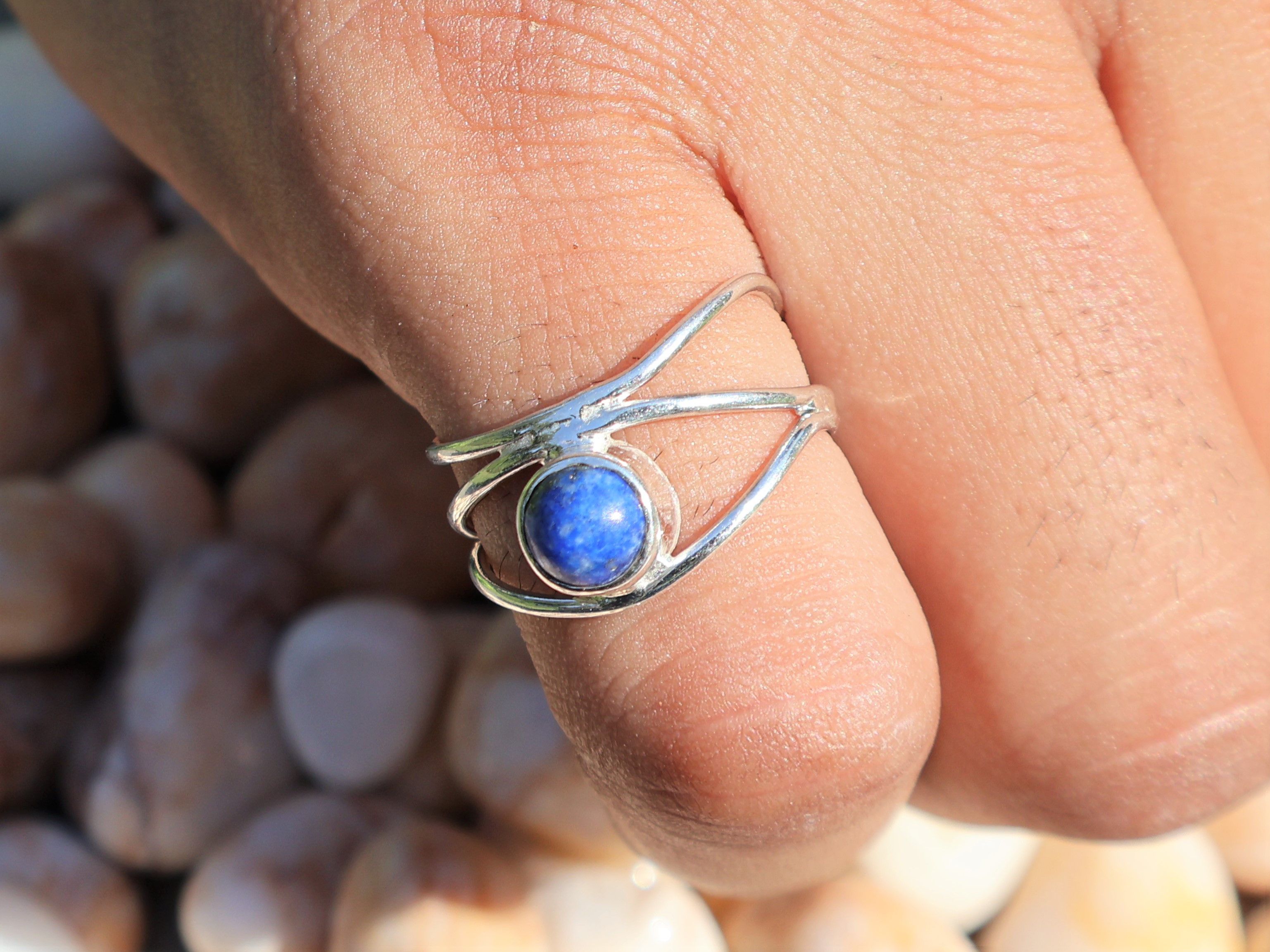 Handmade Lapis Lazuli Ring, 925 Sterling Silver, Handmade Women Ring Size ONE SIZE - 8 Thumbnail