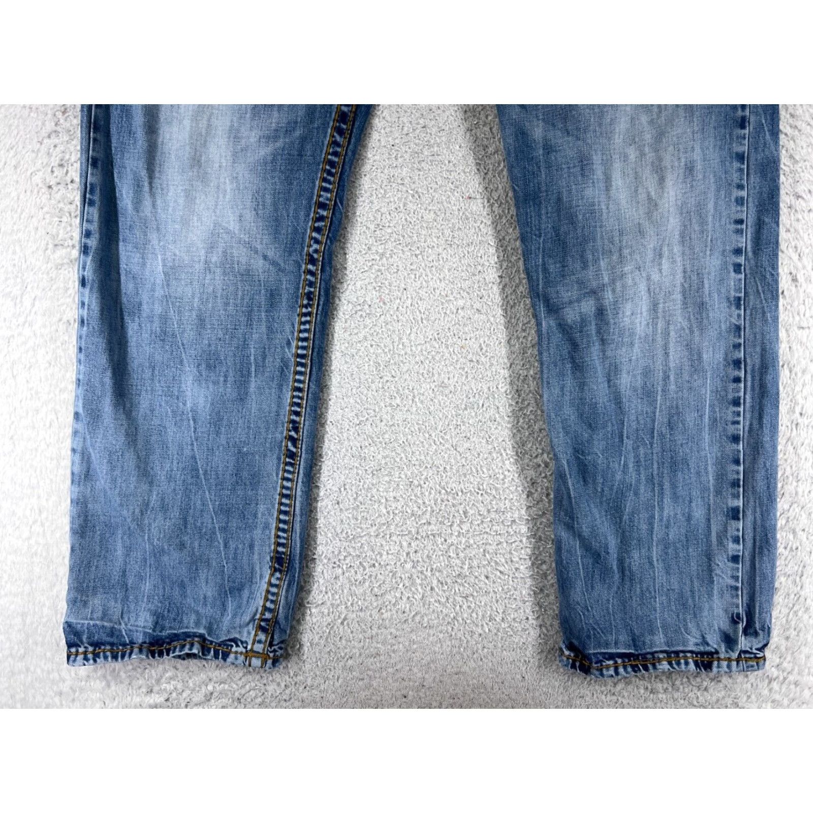 Denime Smog Jeans Men 38 Blue Denim Straight Distressed 38x32 Cotton Vintage No Size US 38 / EU 54 - 2 Thumbnail