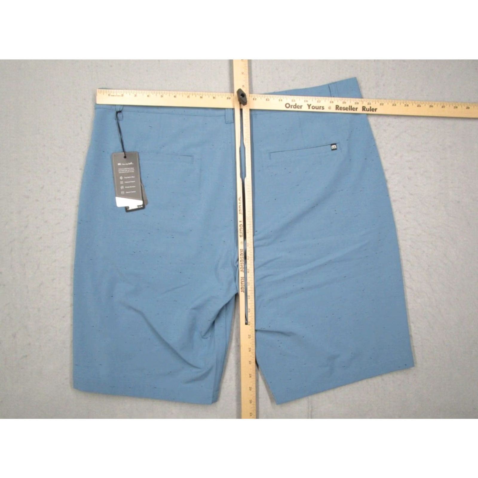 TravisMathew Travis Mathew Shorts Men 40 Blue Pinch Hitter Performance 11" Hybrid Travel Golf Shirt? Size US 40 / EU 56 - 7 Thumbnail
