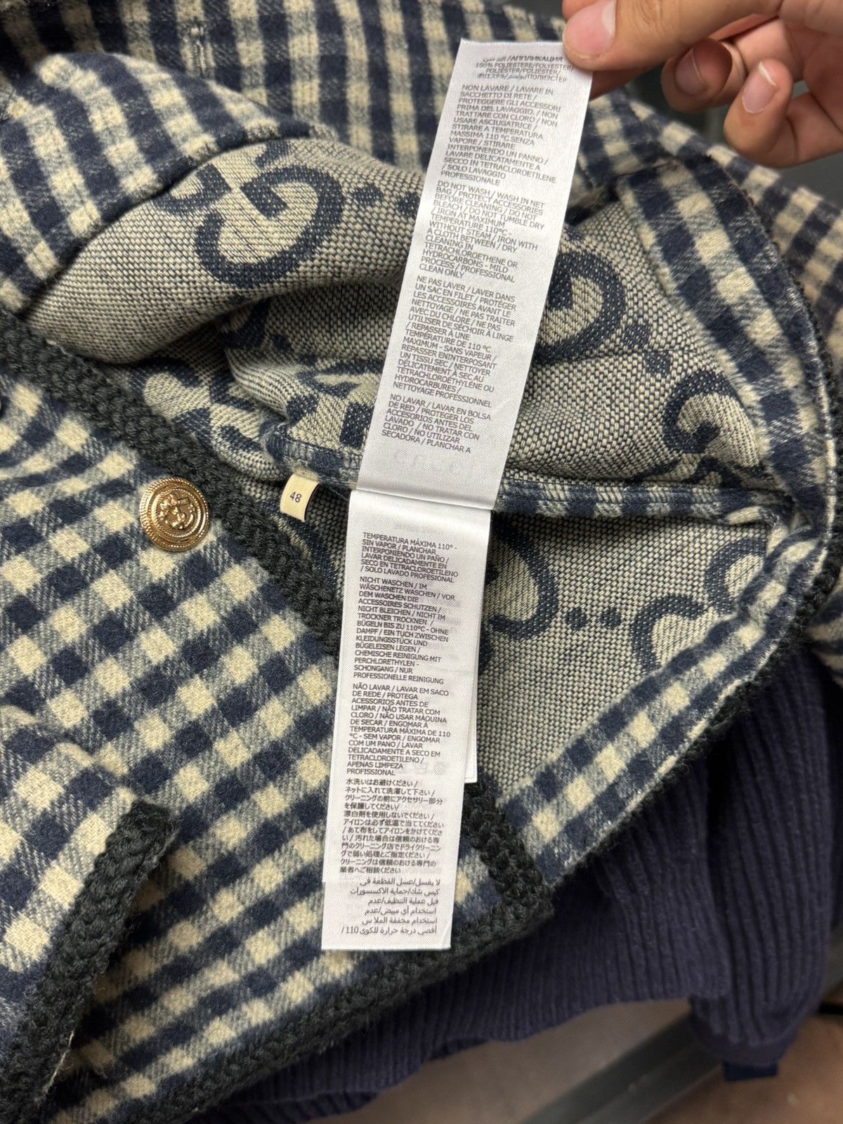 Gucci Gucci FW23 Wool Gingham Interlocking G Coat Size US M / EU 48-50 / 2 - 10 Thumbnail