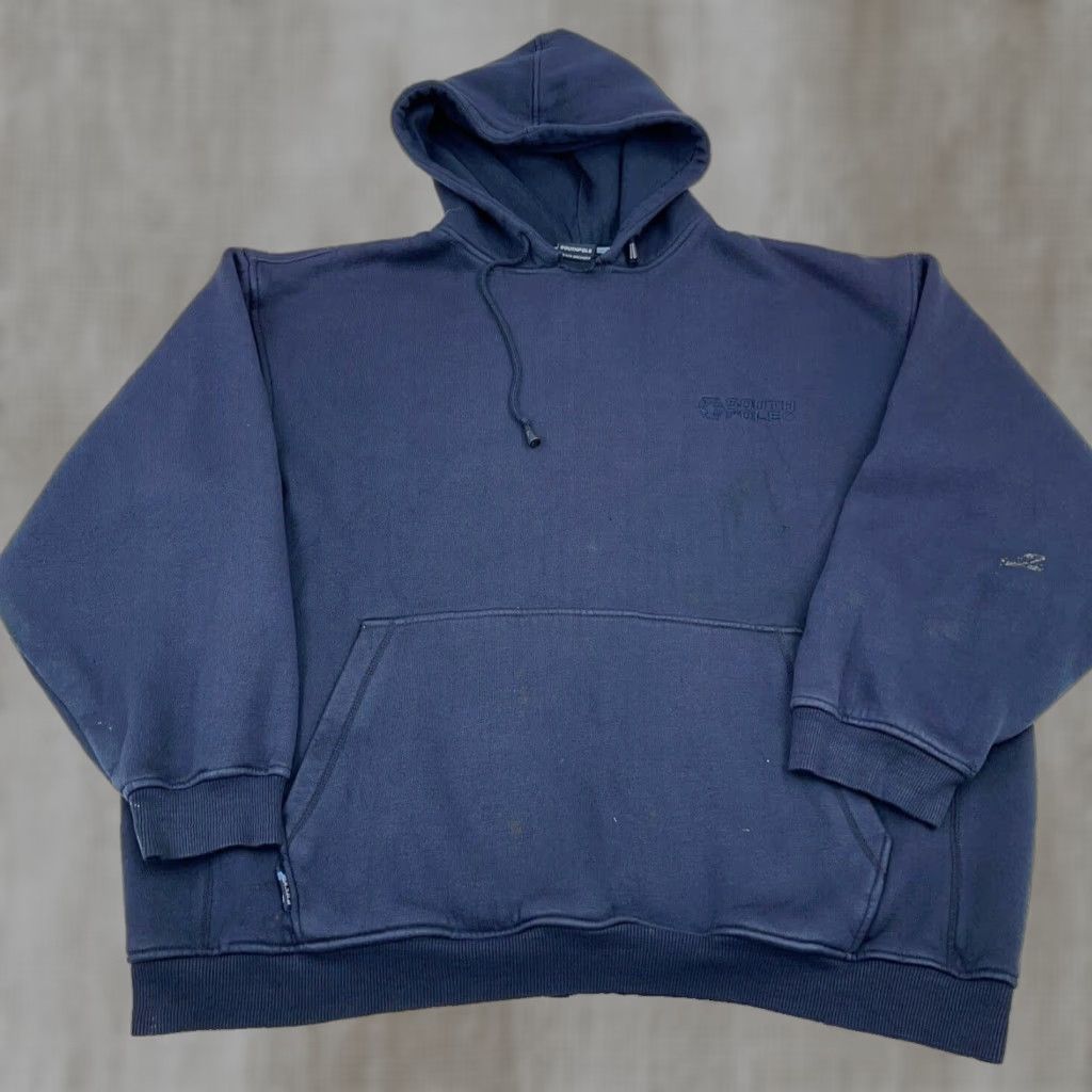 Southpole VINTAGE South Pole Hoodie Men 2XL Navy Blue Pullover Sweatshirt Fleece Hooded Size US XXL / EU 58 / 5 - 1 Thumbnail