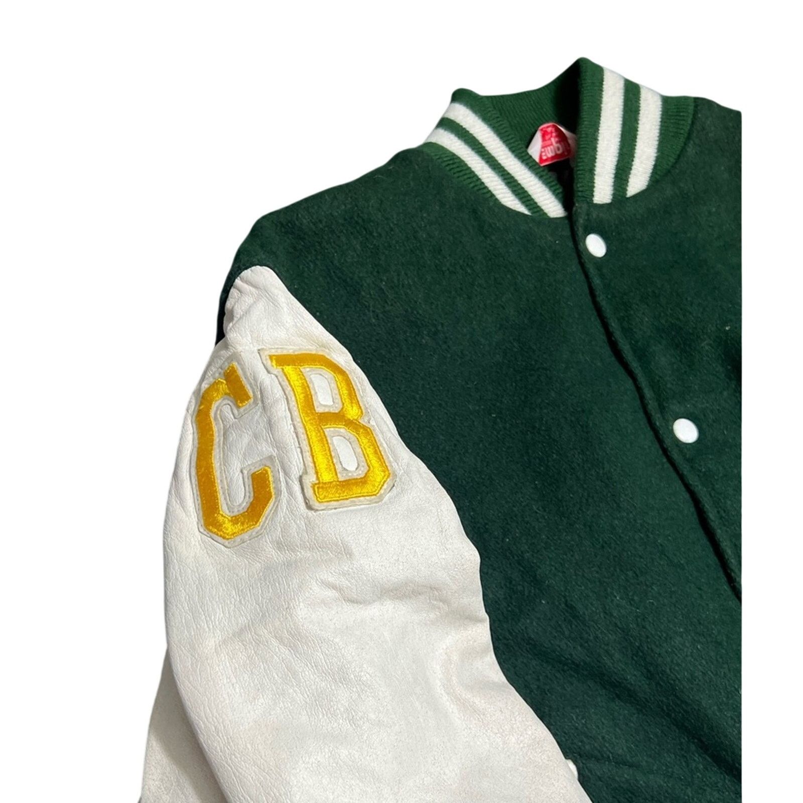 Other 90’s Union Made Holy Cross Football Jacket Leather Wool Size US XL / EU 56 / 4 - 5 Thumbnail