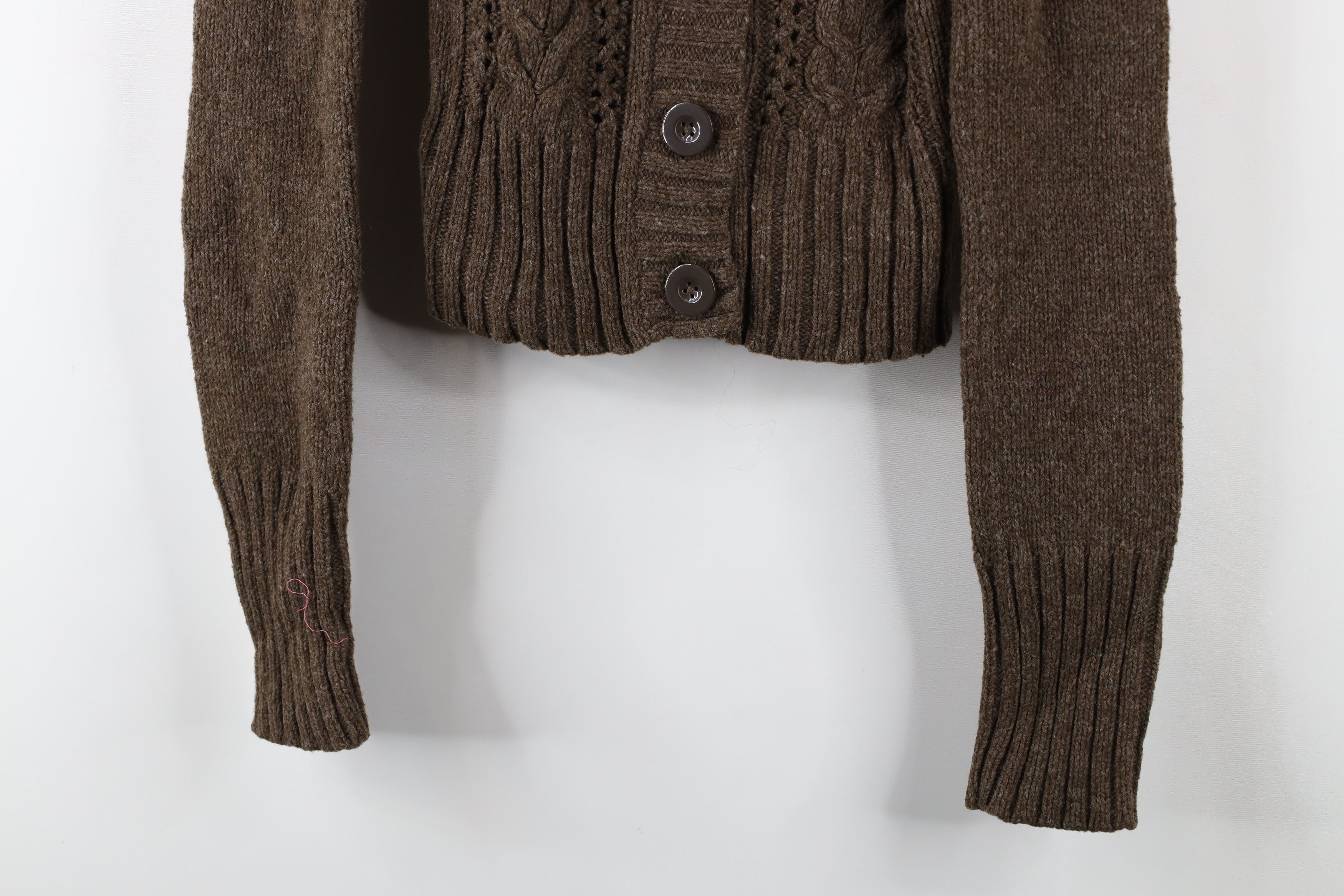 Vintage Vintage 90s Y2K Mudd Fisherman Cable Knit Hoodie Sweater Size M / US 6-8 / IT 42-44 - 3 Thumbnail