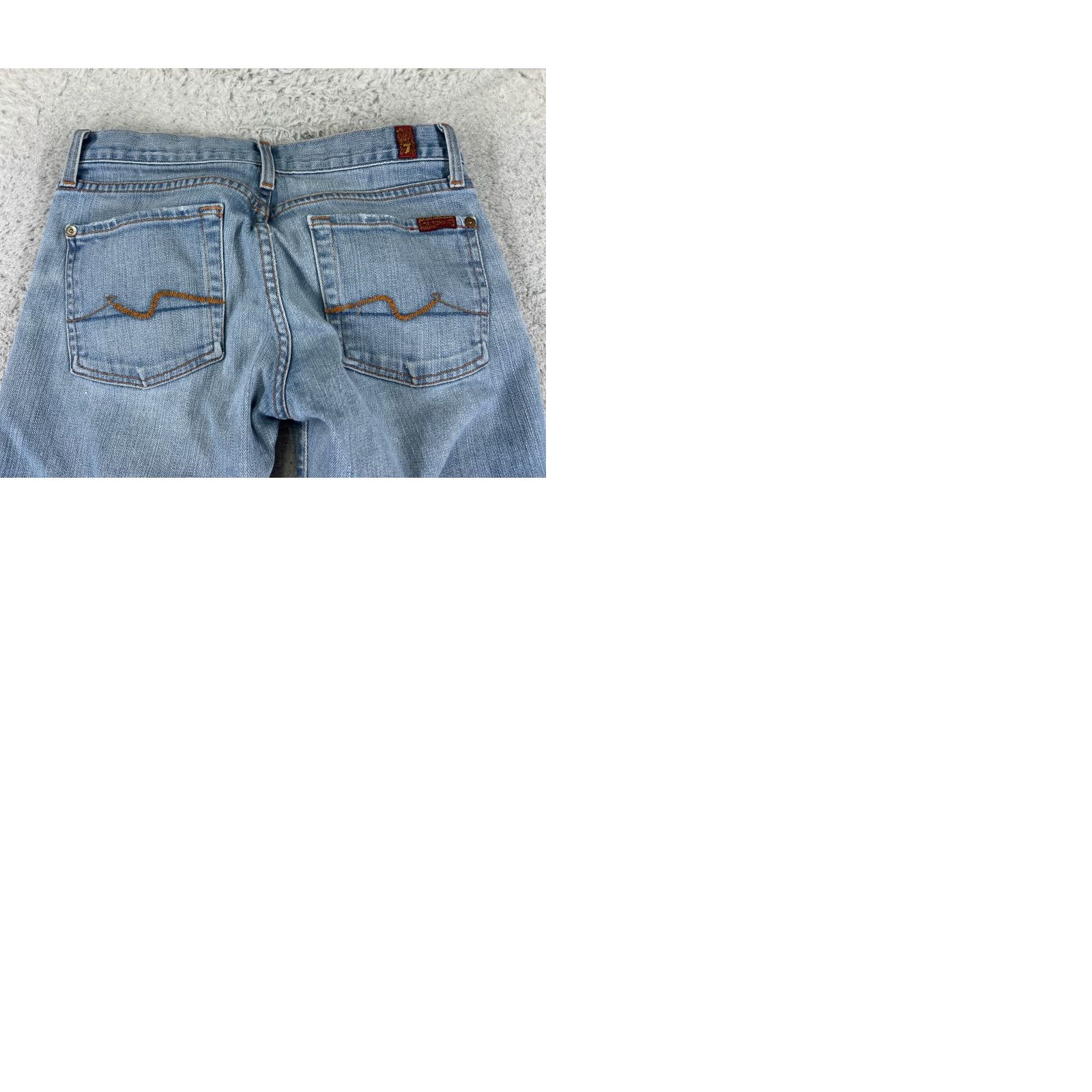 7 For All Mankind 7 For All Mankind Jeans Women Flared Denim Blue 28x28 26x28 Embroidered Comfort Distressed Pockets Cotton Size 28" / US 6 / IT 42 - 10 Thumbnail